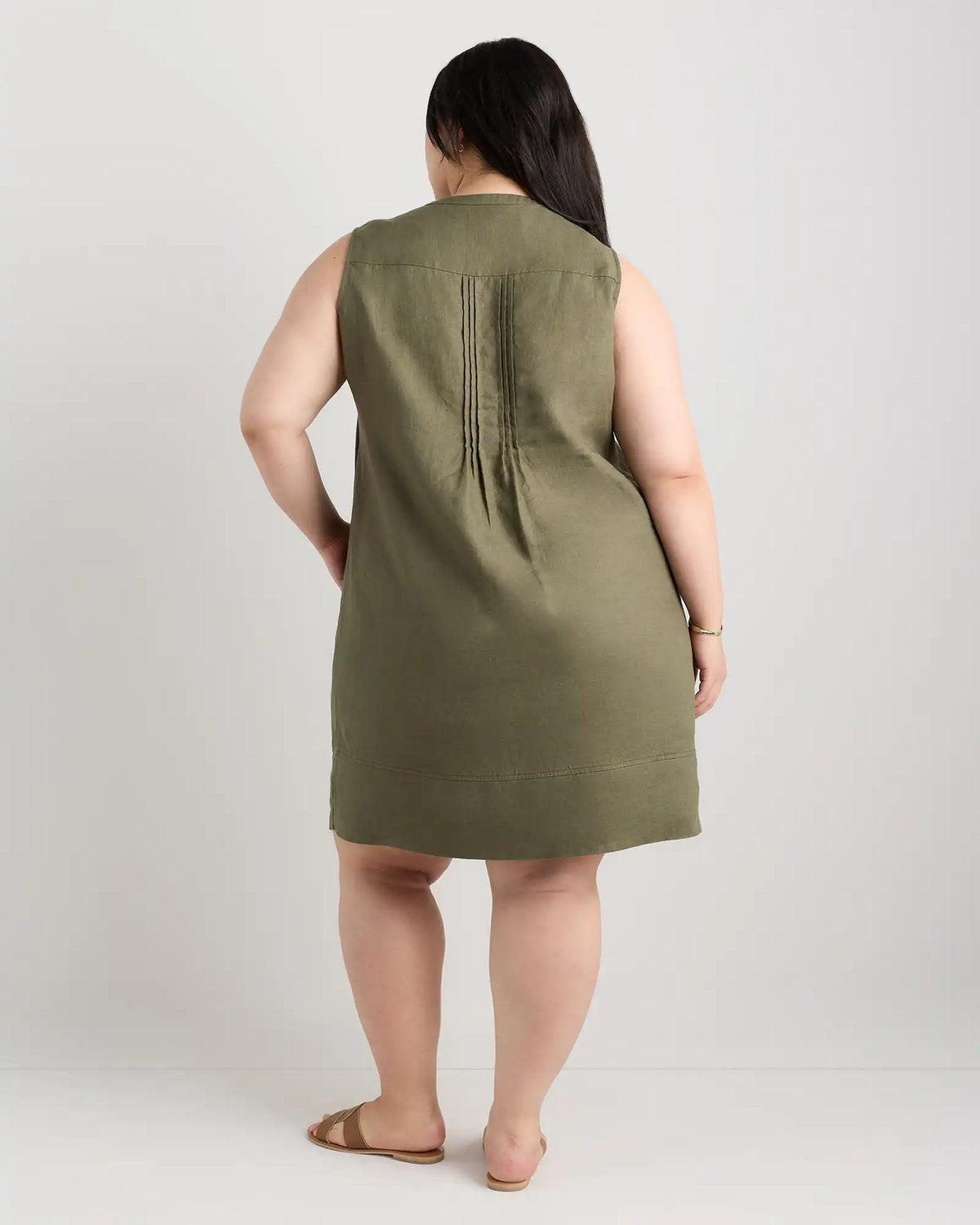 100% European Linen Sleeveless Swing Dress