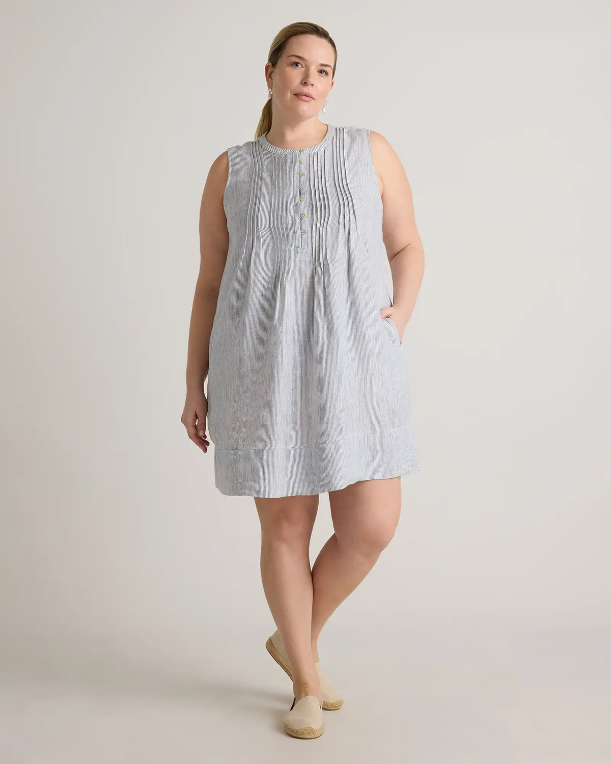 100% European Linen Sleeveless Swing Dress