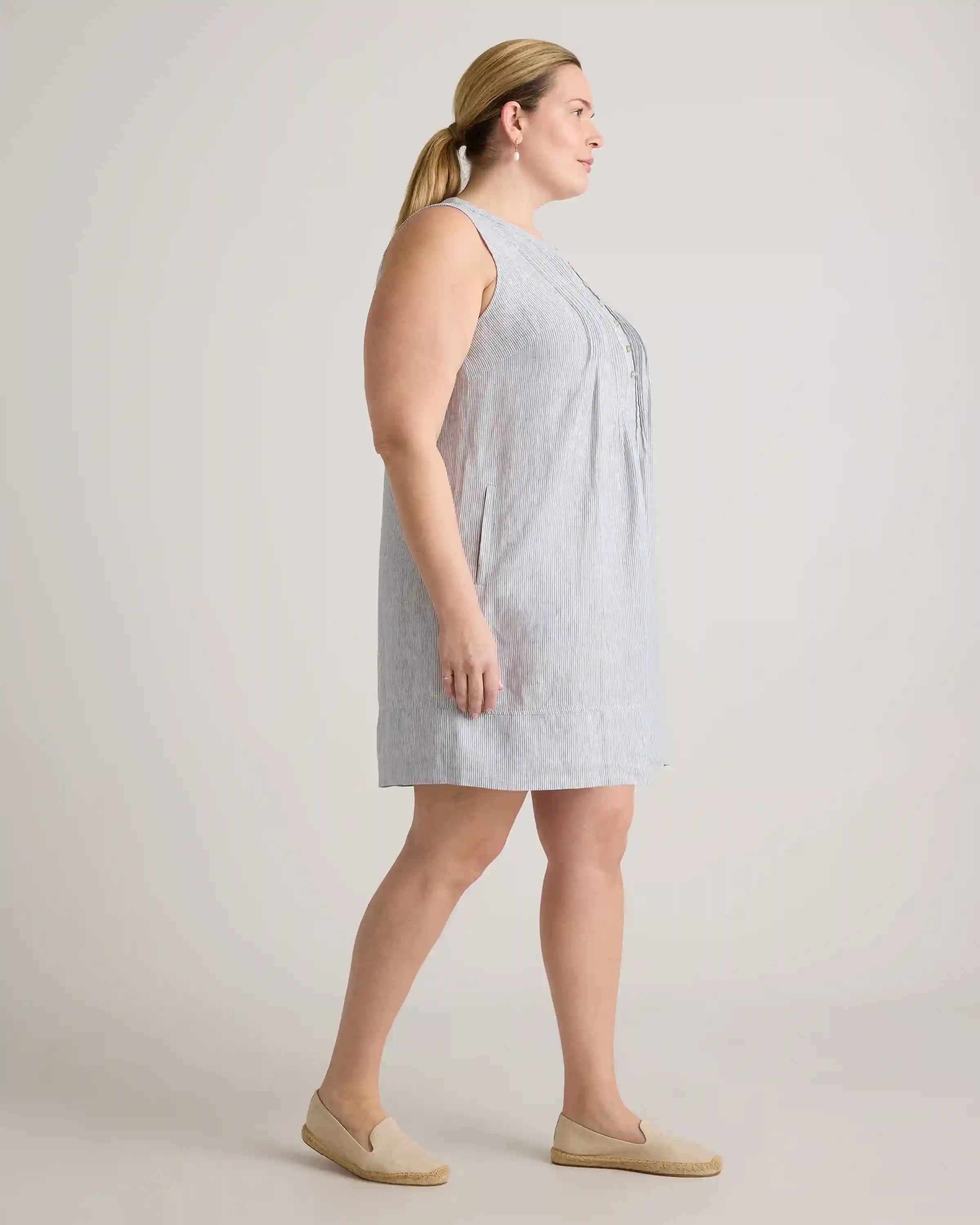 100% European Linen Sleeveless Swing Dress