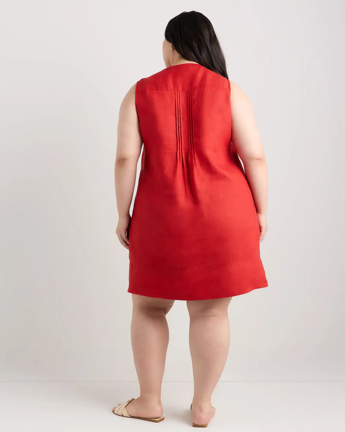 100% European Linen Sleeveless Swing Dress