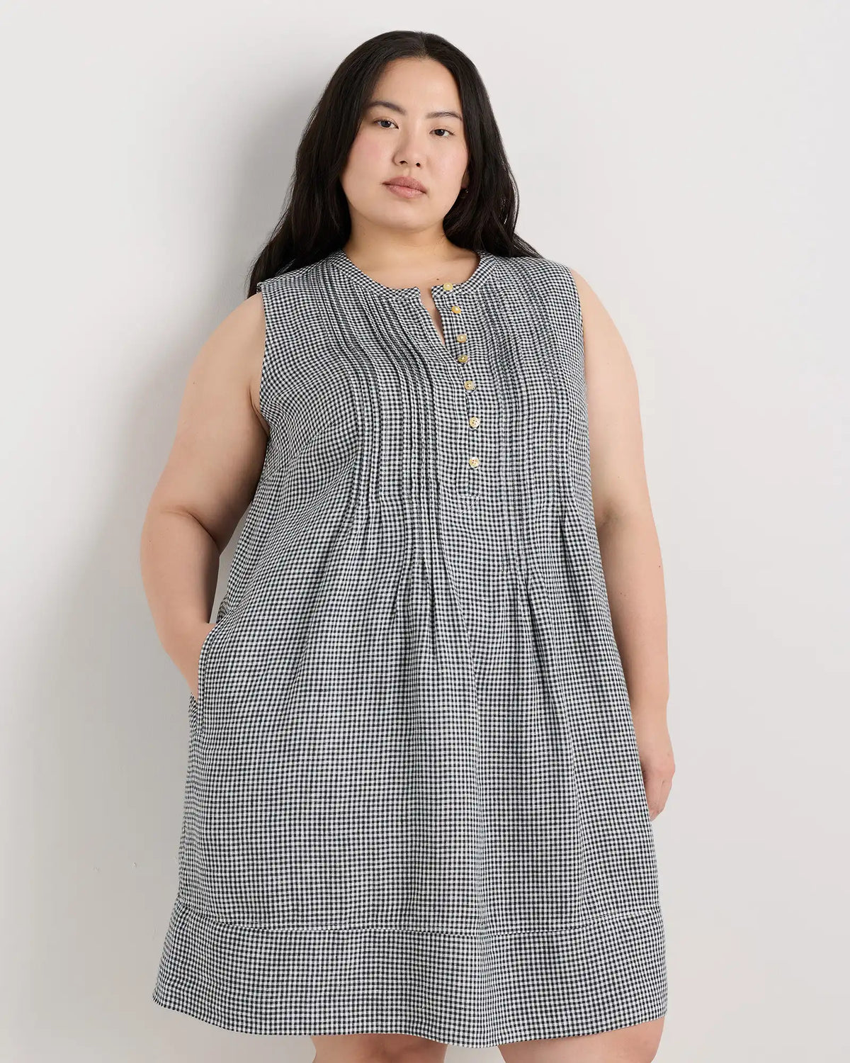 100% European Linen Sleeveless Swing Dress