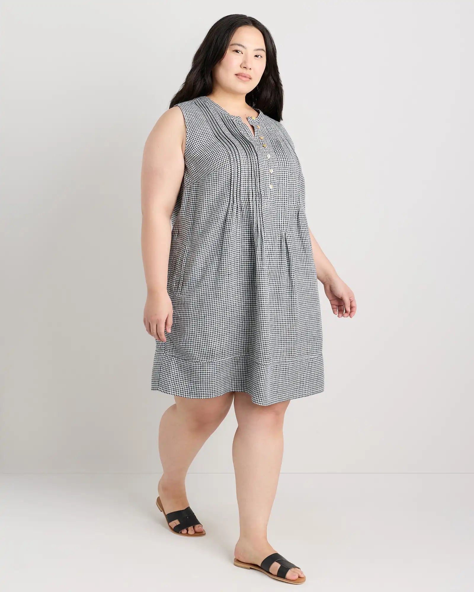 100% European Linen Sleeveless Swing Dress