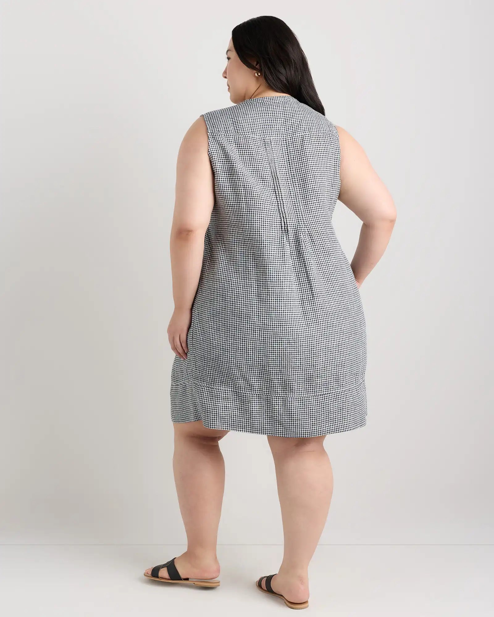 100% European Linen Sleeveless Swing Dress