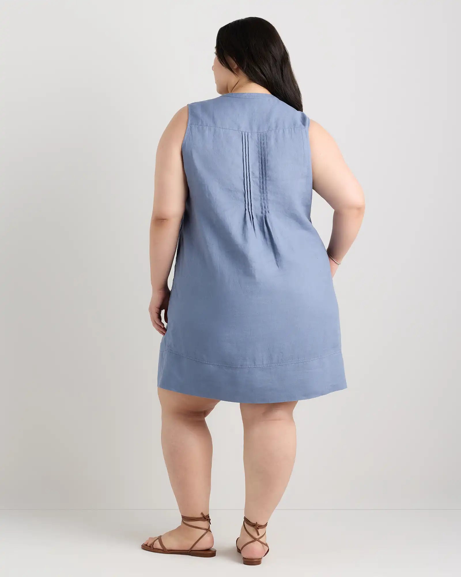 100% European Linen Sleeveless Swing Dress
