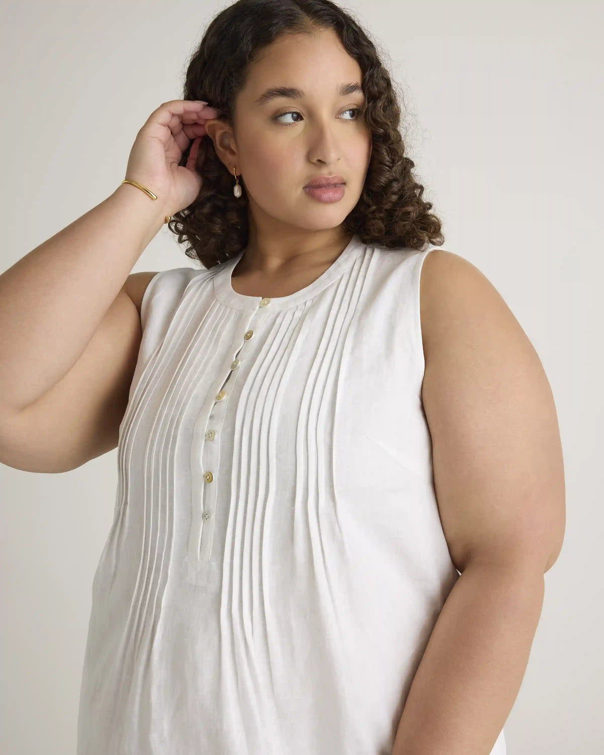 100% European Linen Sleeveless Swing Dress