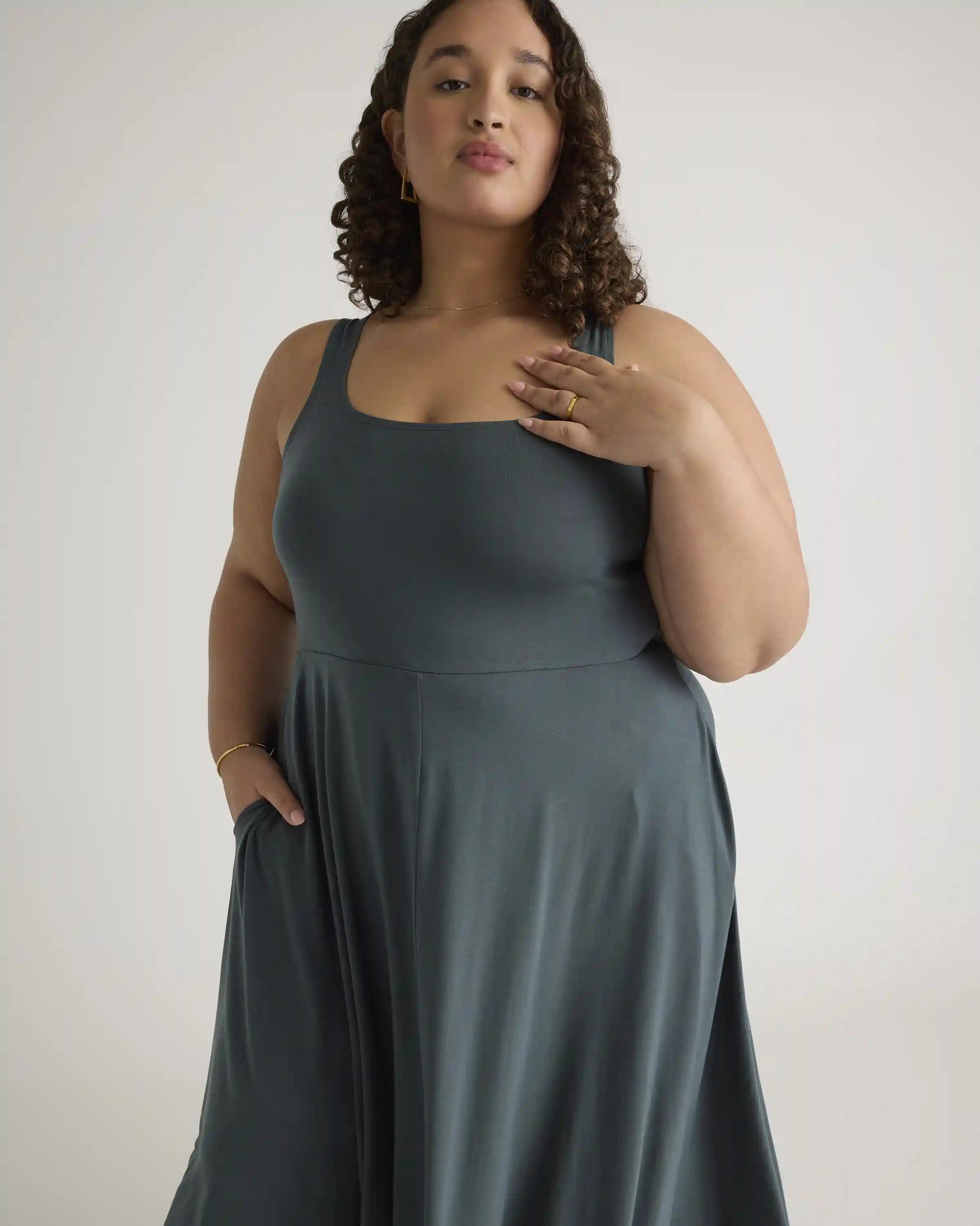 Tencel Jersey Fit & Flare Dress