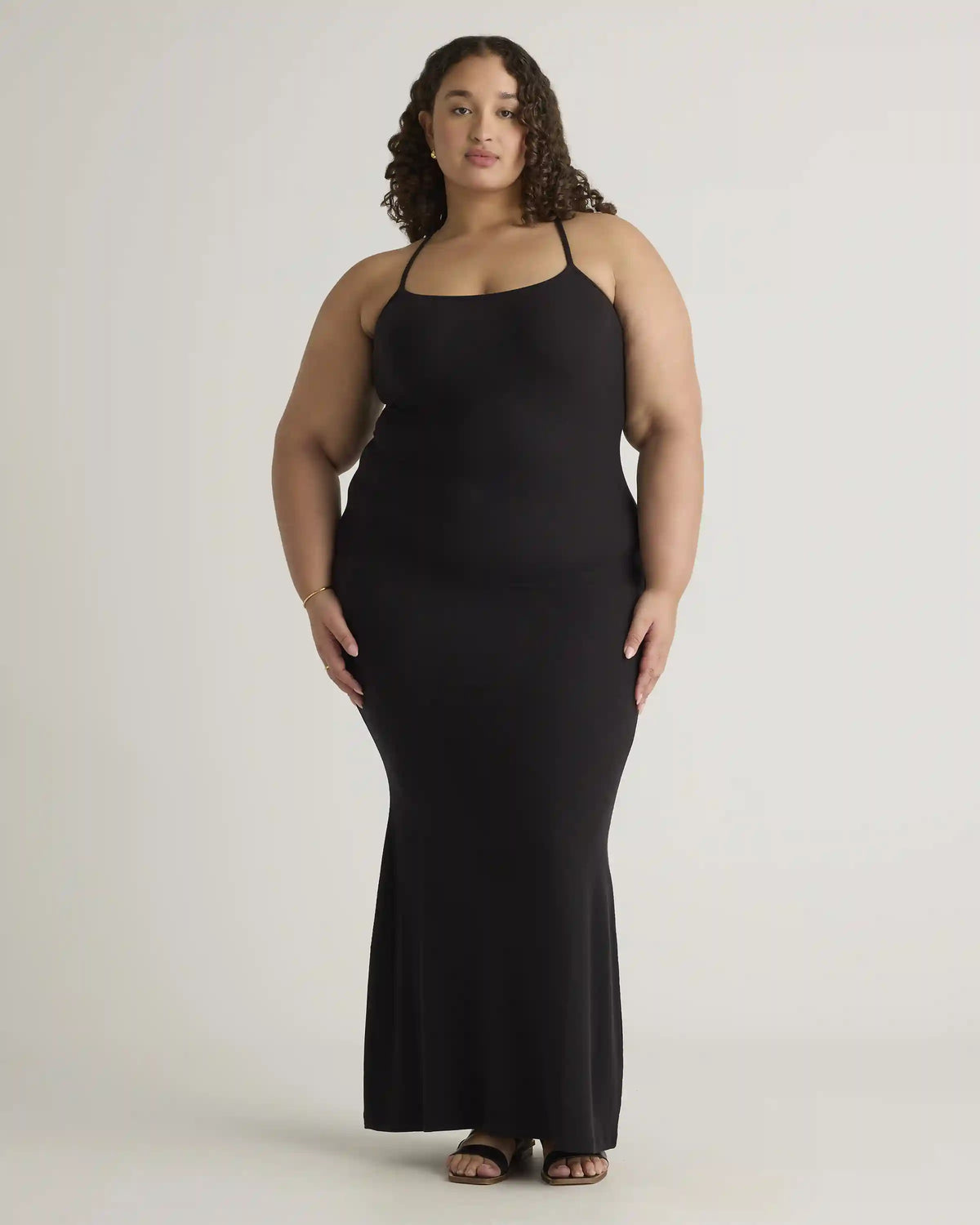 Tencel Rib Knit Maxi Slip Dress