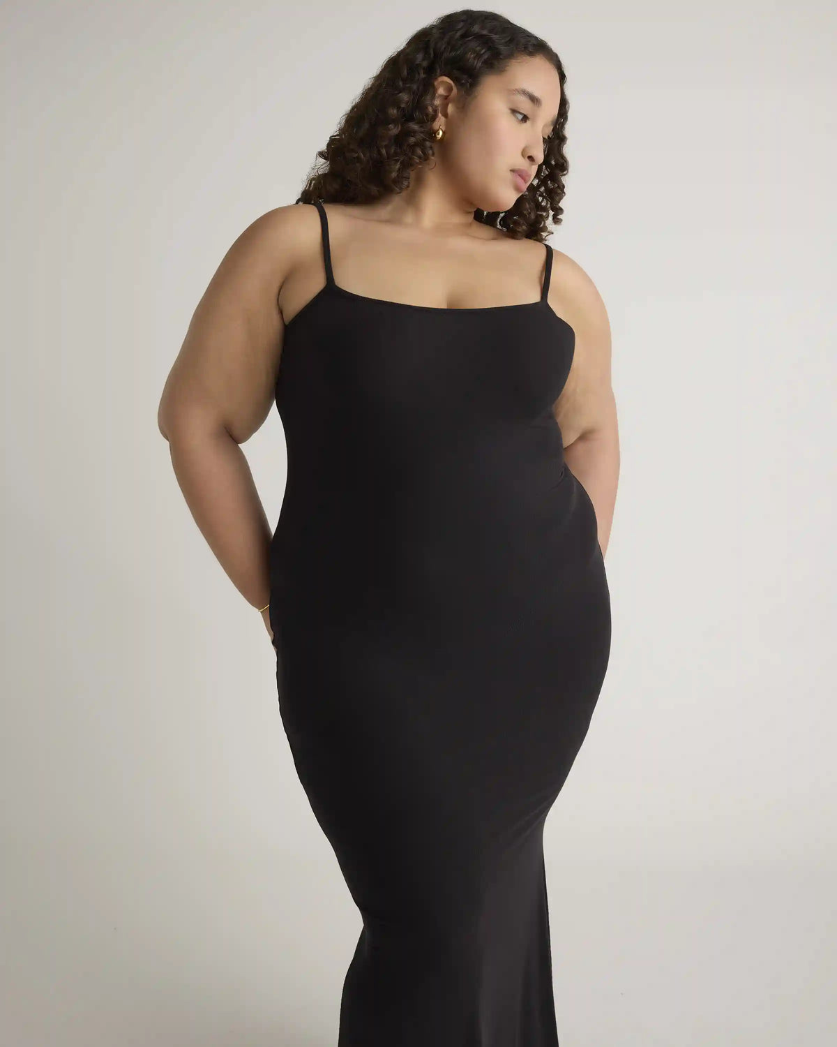 Tencel Rib Knit Maxi Slip Dress
