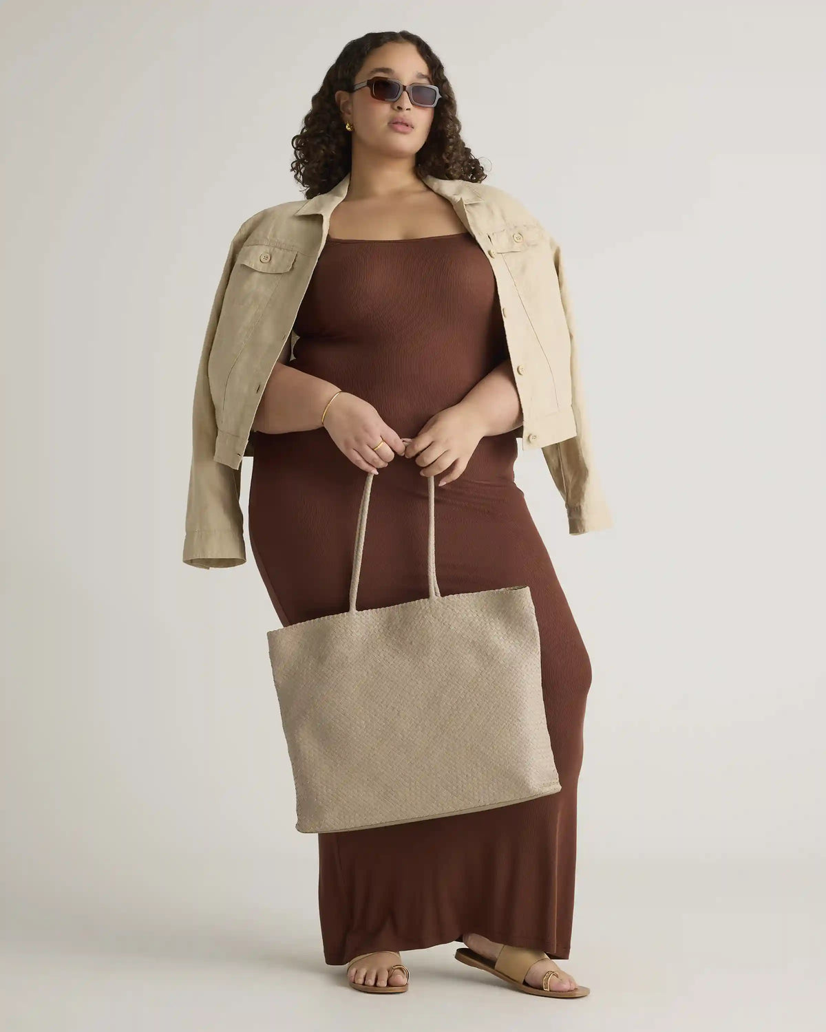 Tencel Rib Knit Maxi Slip Dress