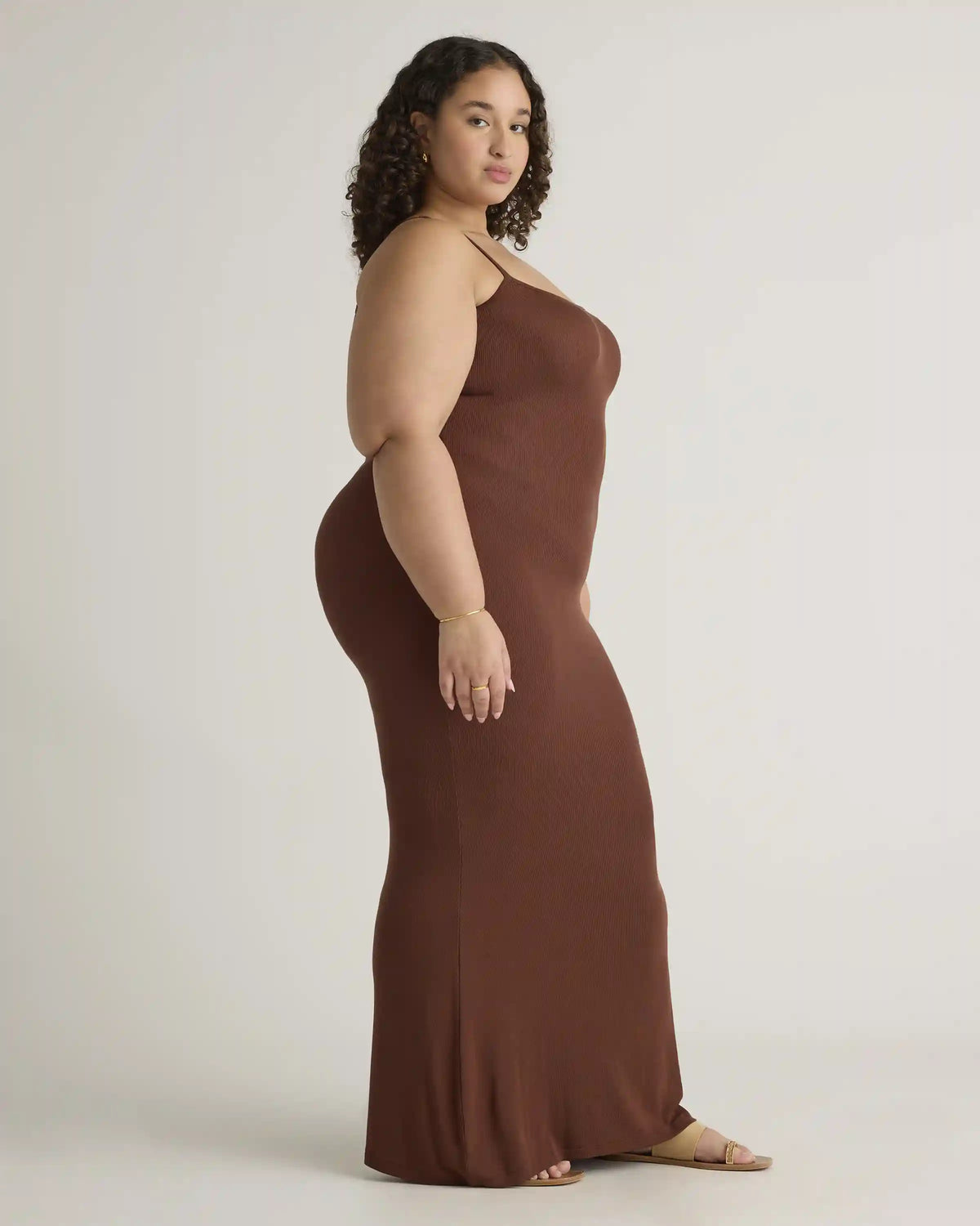 Tencel Rib Knit Maxi Slip Dress
