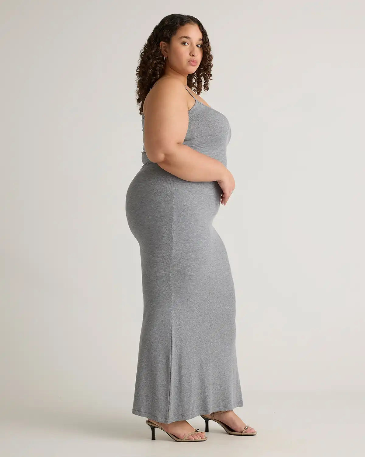 Tencel Rib Knit Maxi Slip Dress