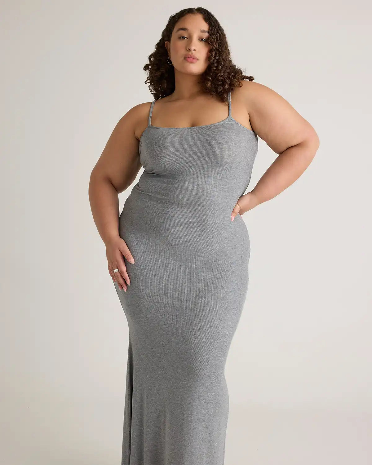 Tencel Rib Knit Maxi Slip Dress