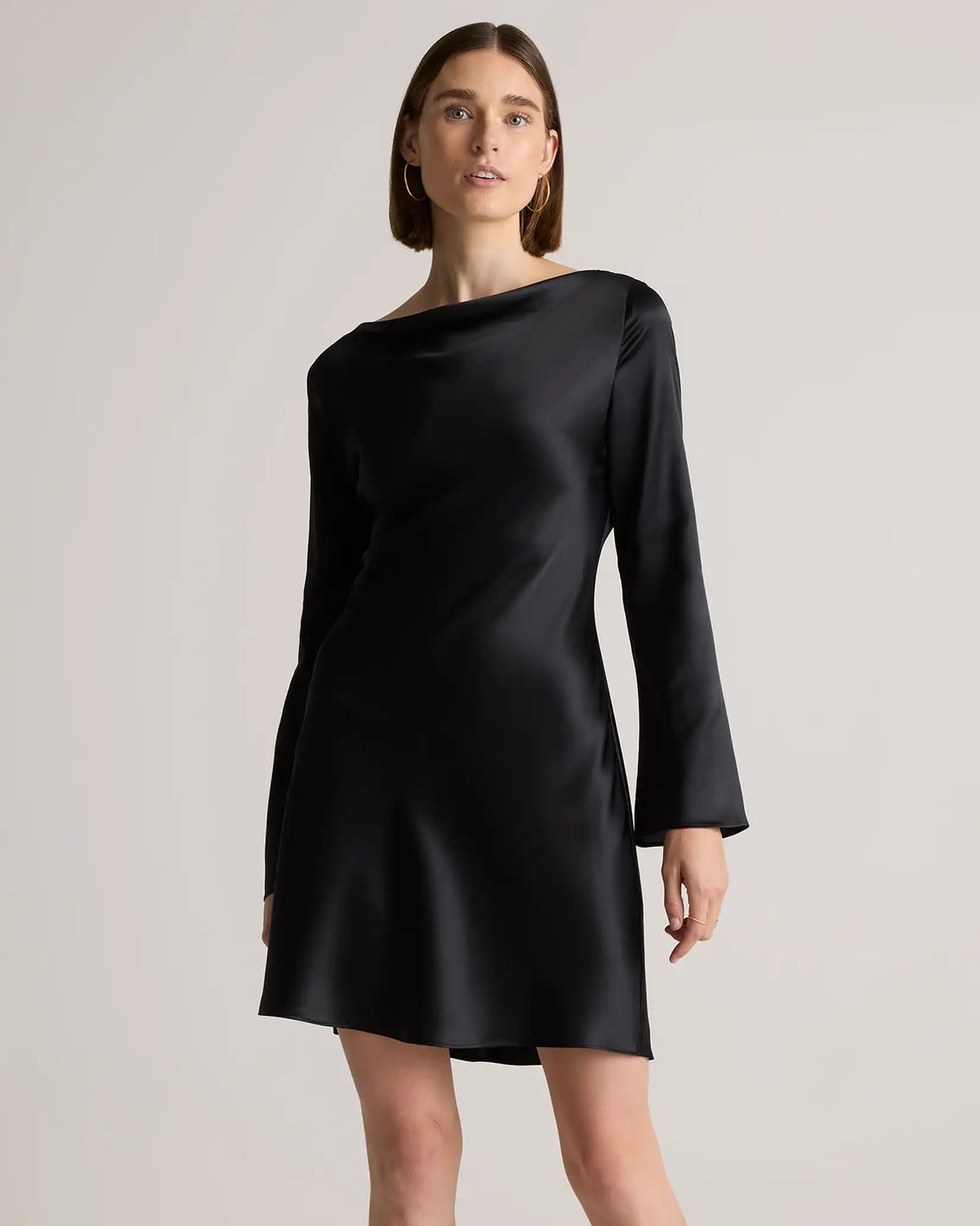 100% Washable Silk Long Sleeve Mini Dress