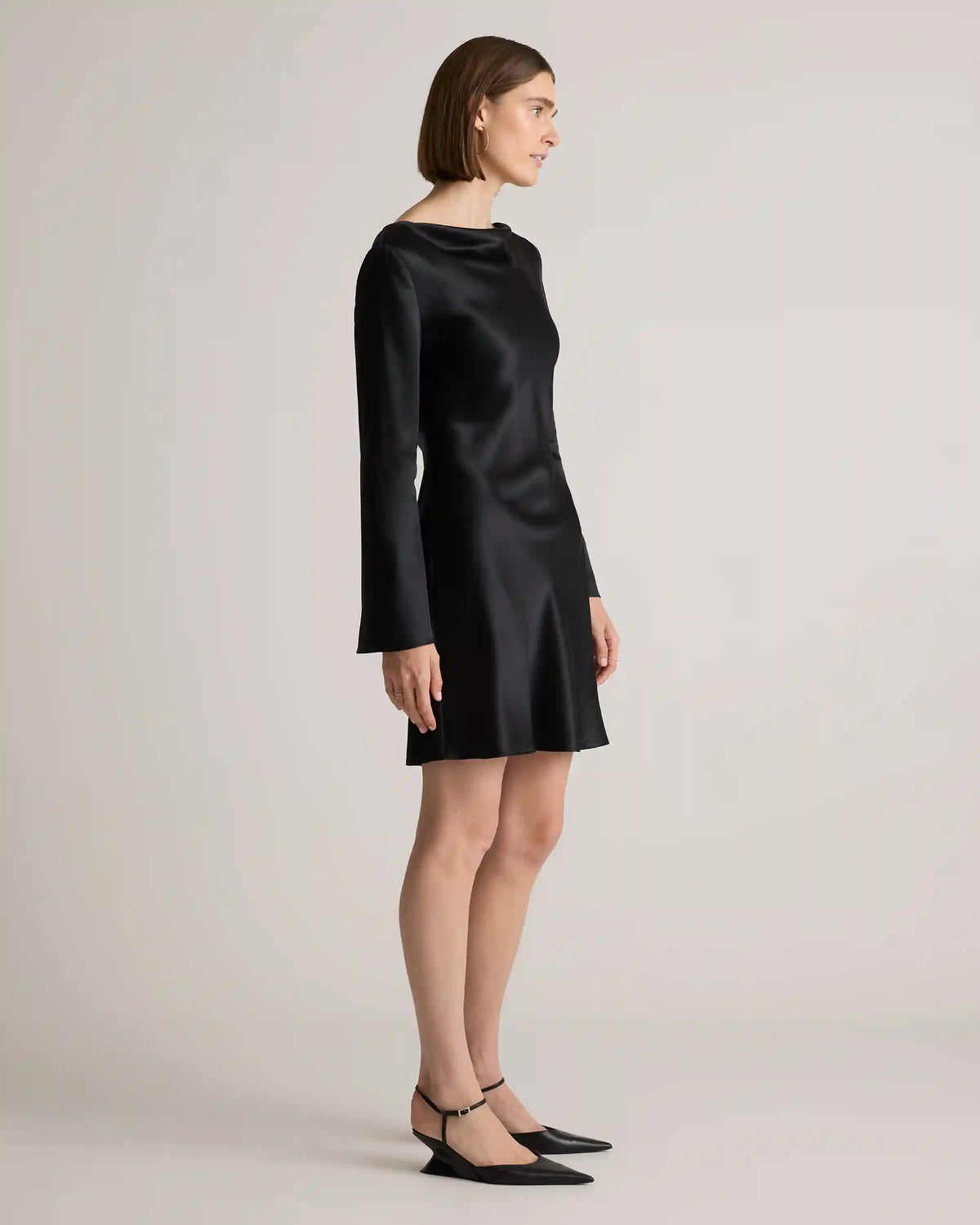 100% Washable Silk Long Sleeve Mini Dress
