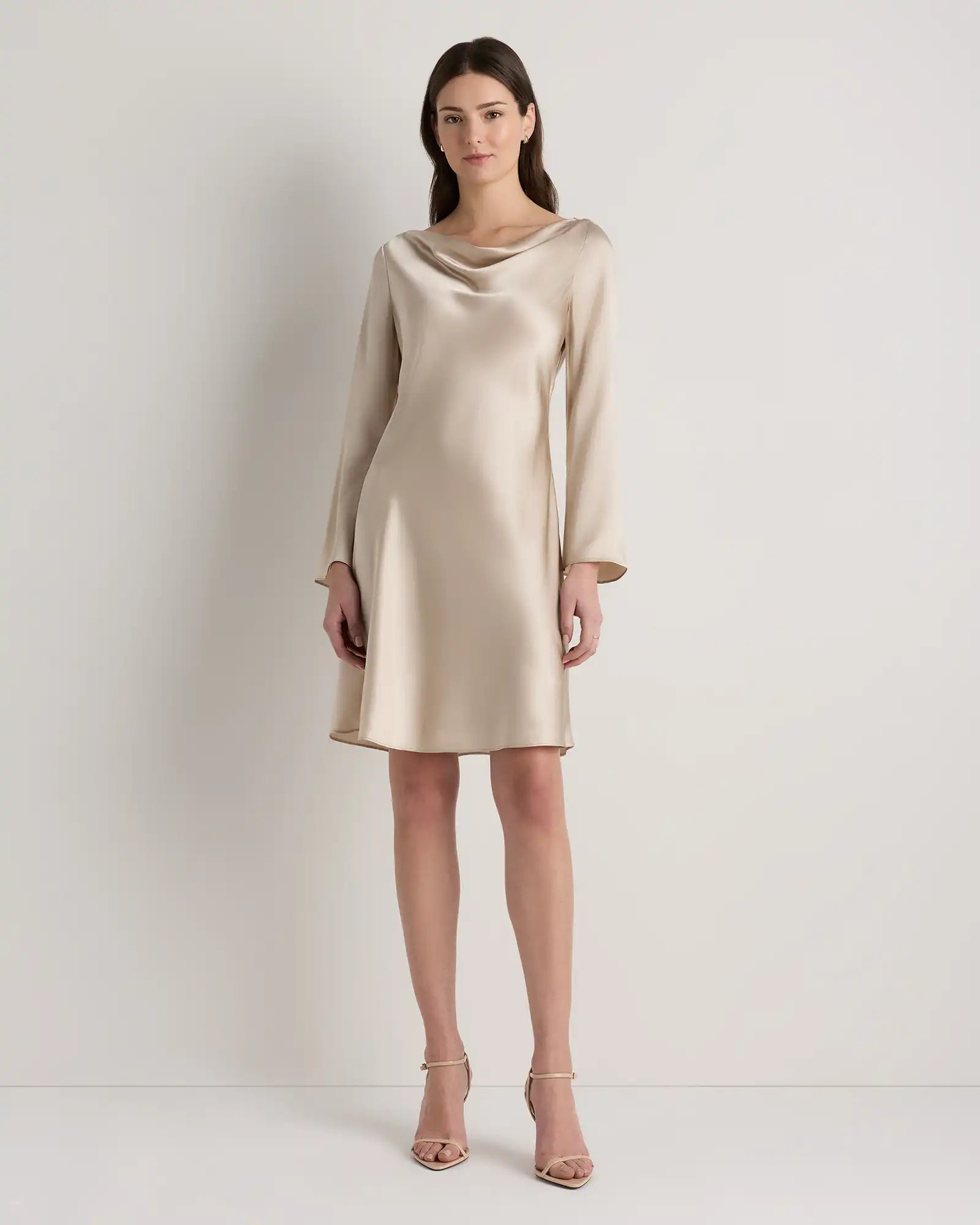 100% Washable Silk Long Sleeve Mini Dress
