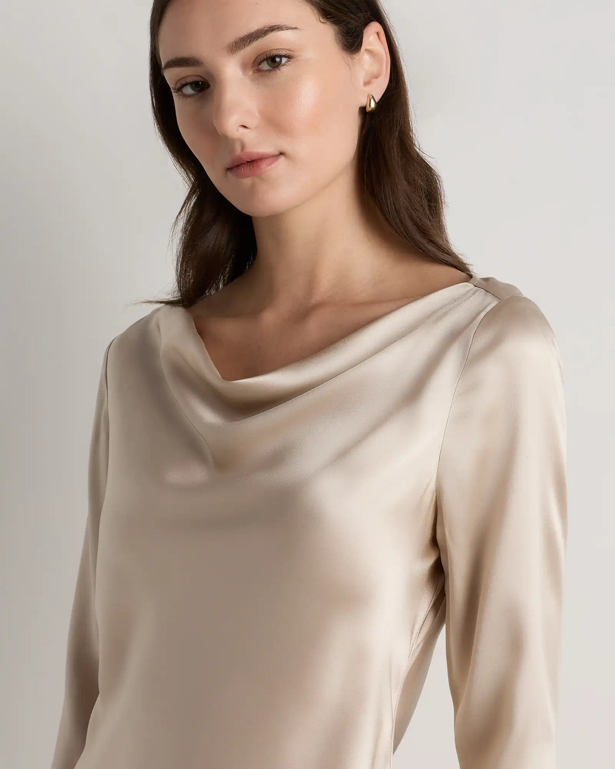 100% Washable Silk Long Sleeve Mini Dress