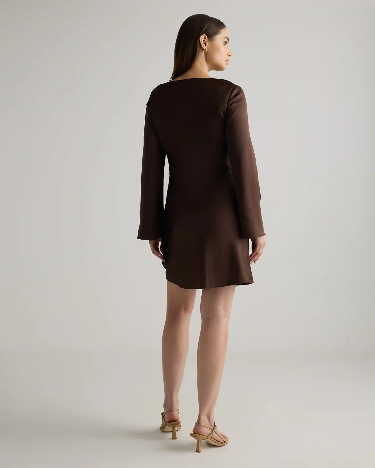 100% Washable Silk Long Sleeve Mini Dress