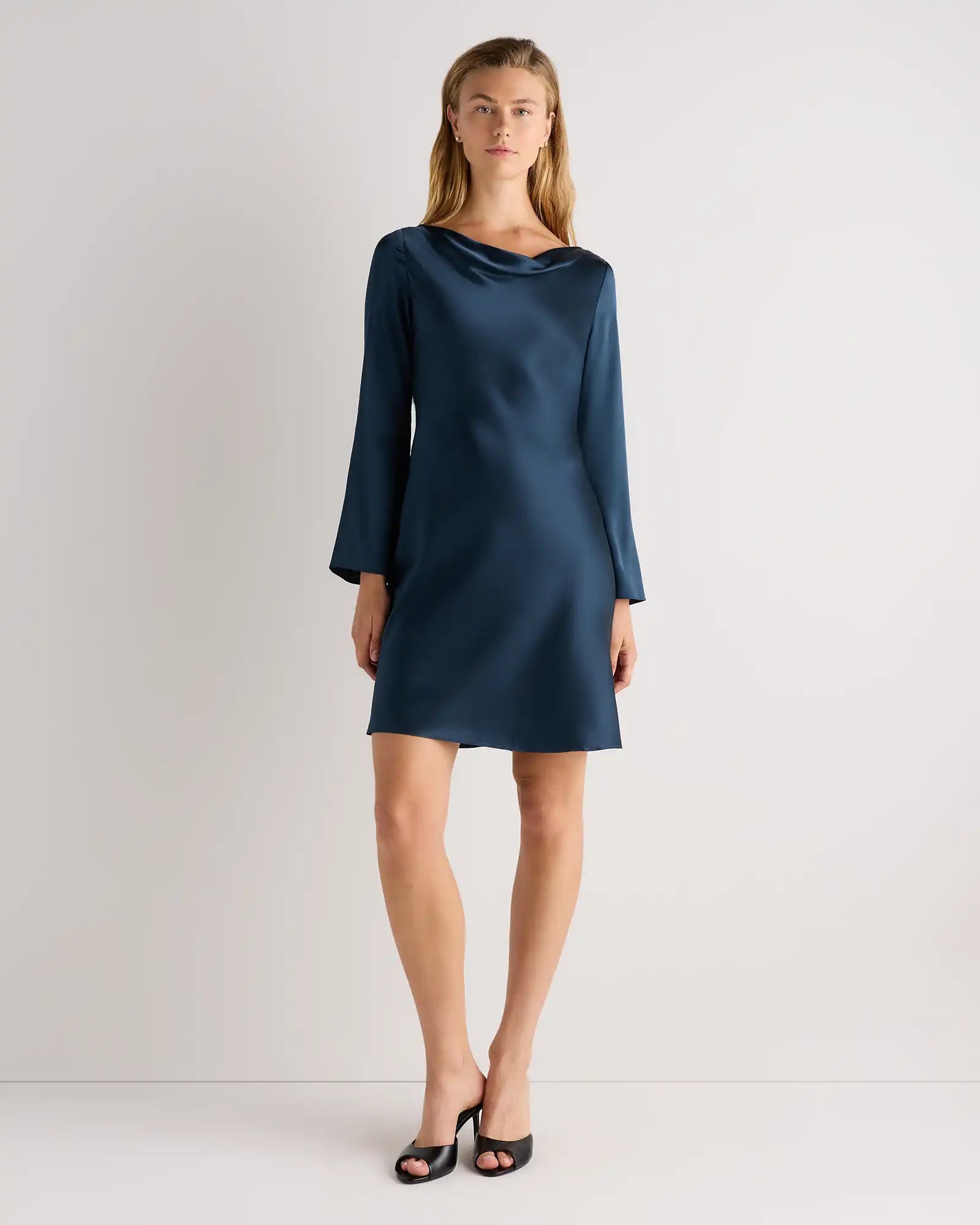 100% Washable Silk Long Sleeve Mini Dress
