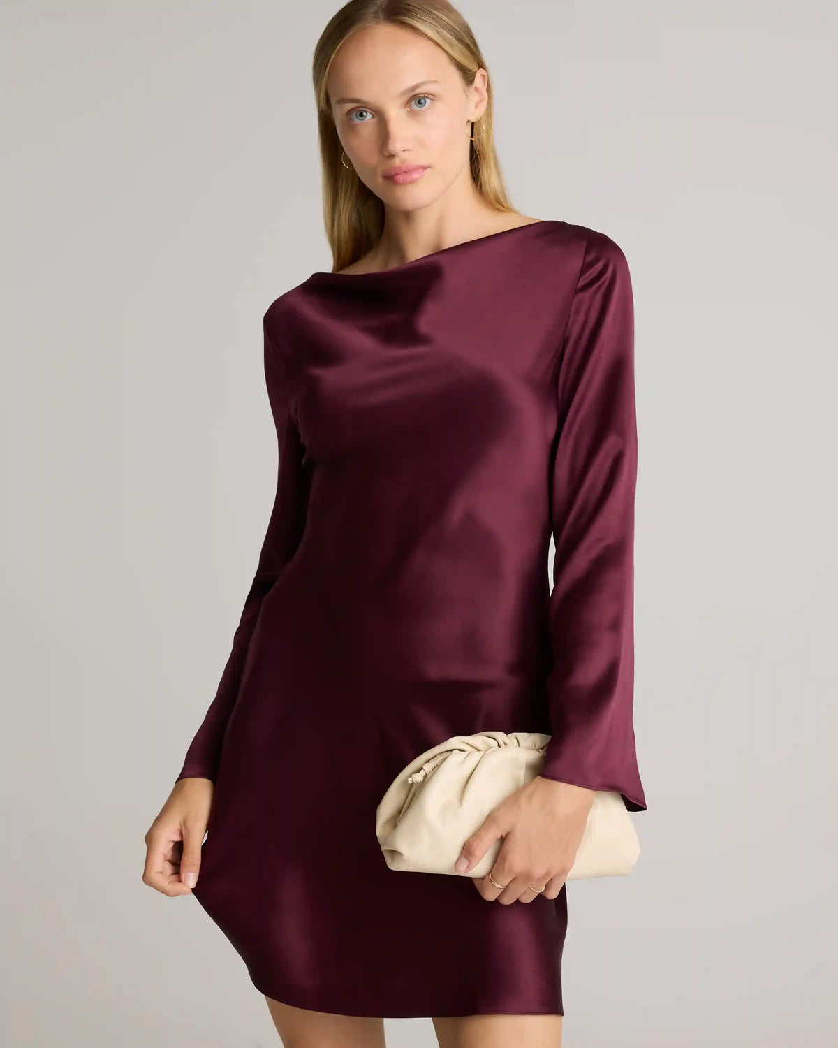 100% Washable Silk Long Sleeve Mini Dress