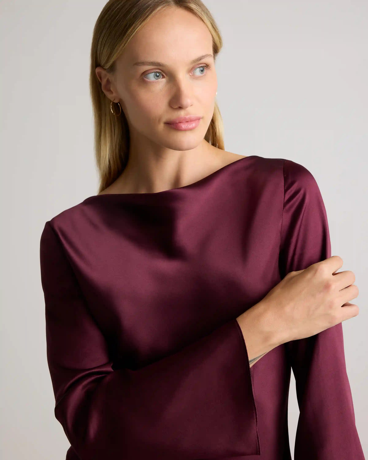 100% Washable Silk Long Sleeve Mini Dress