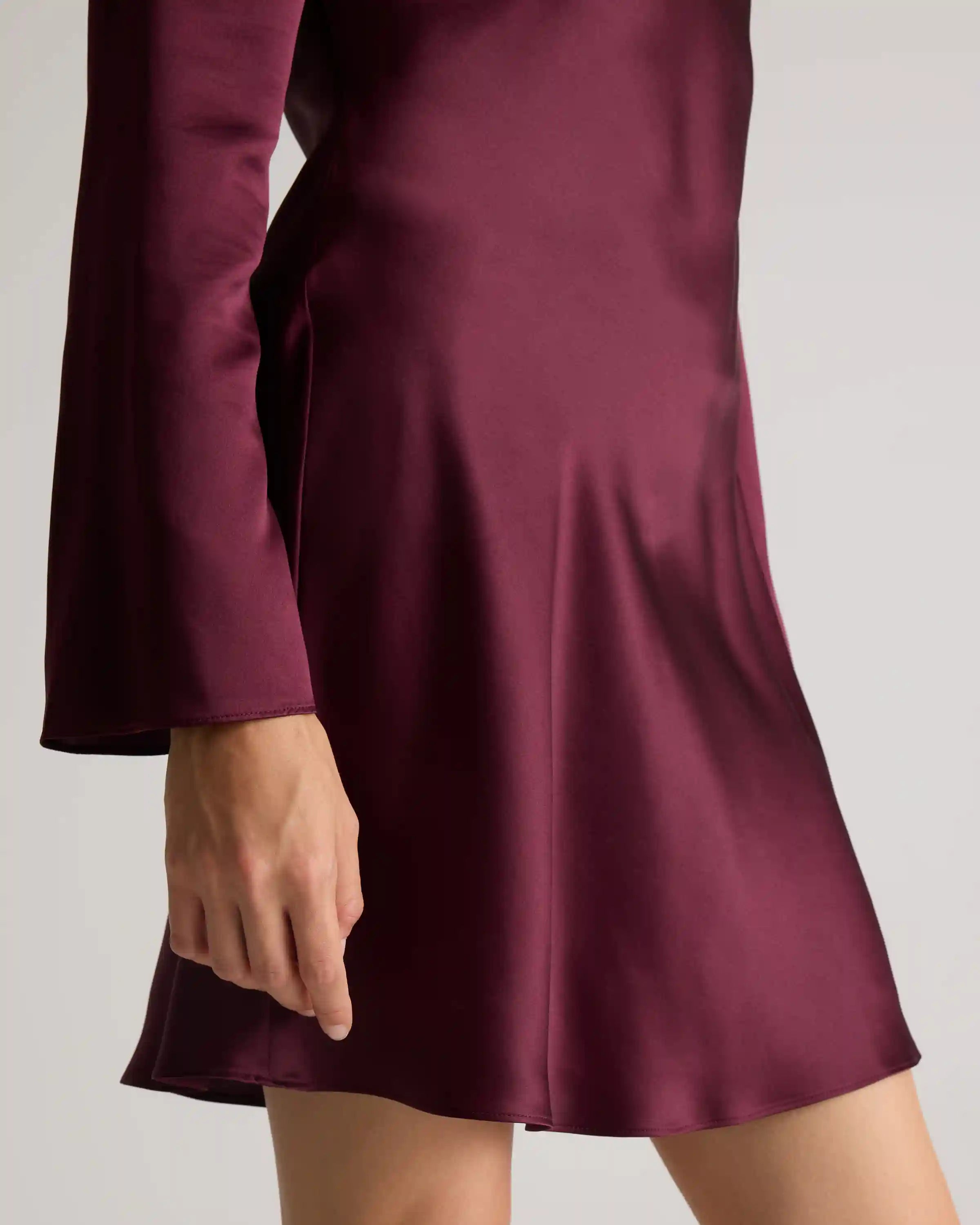 100% Washable Silk Long Sleeve Mini Dress