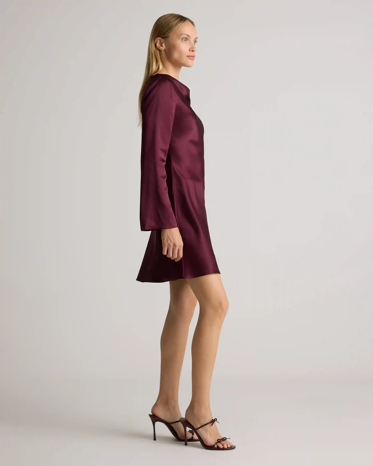 100% Washable Silk Long Sleeve Mini Dress