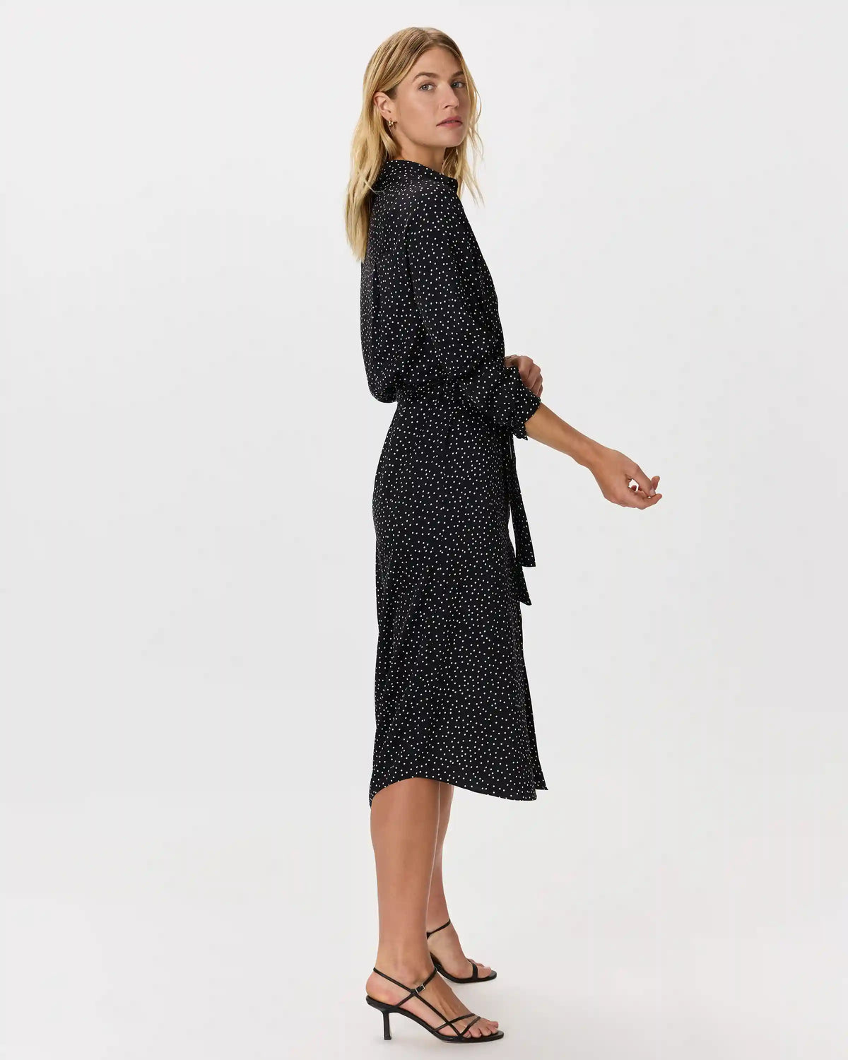 Washable Stretch Silk Maxi Shirt Dress