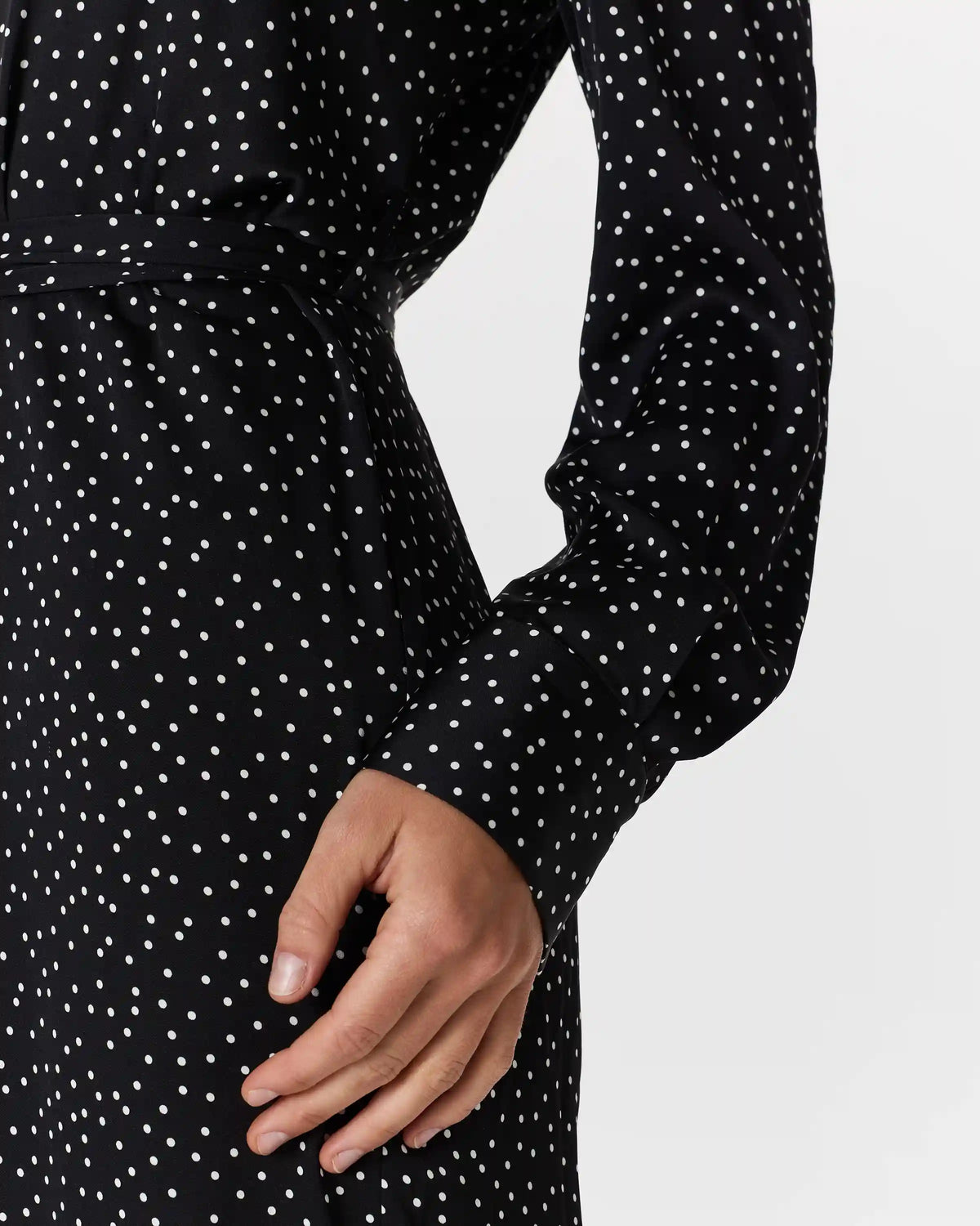 Washable Stretch Silk Maxi Shirt Dress