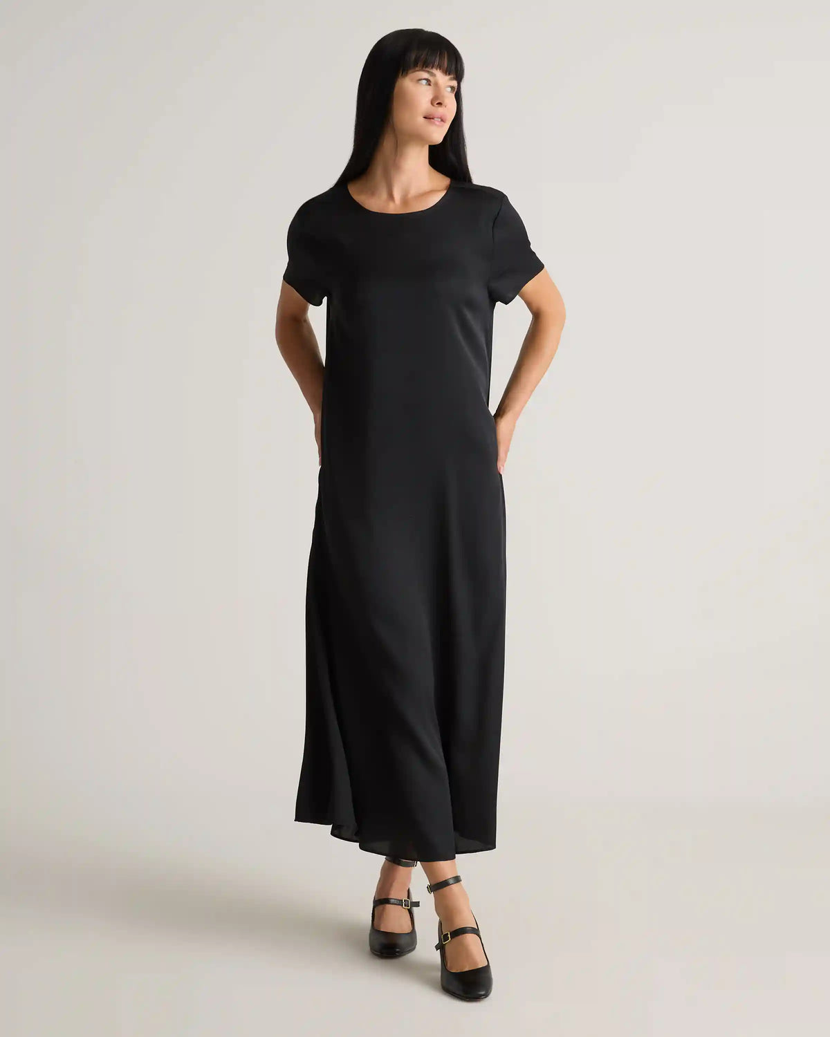 Washable Stretch Silk Voluminous Maxi Dress