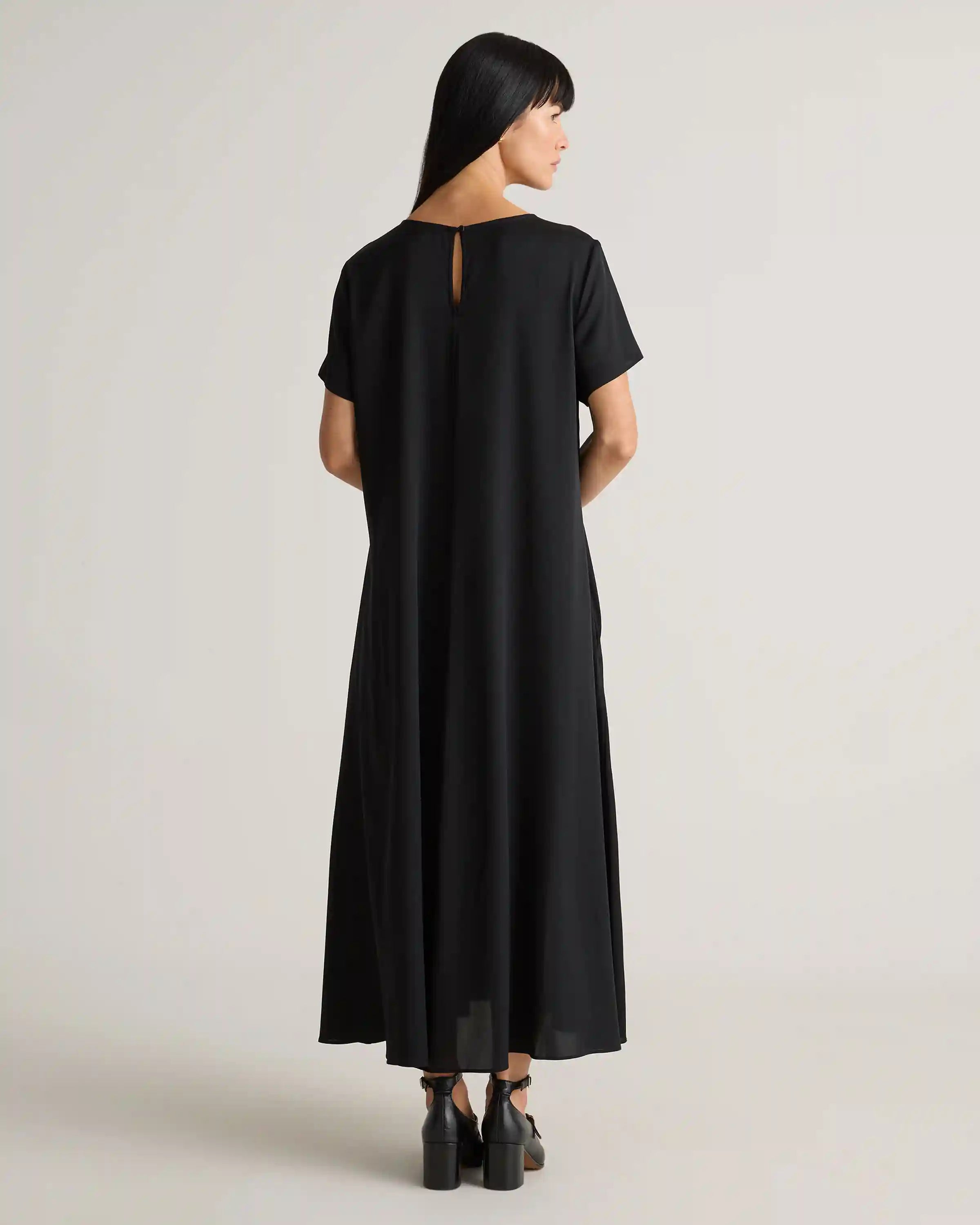 Washable Stretch Silk Voluminous Maxi Dress