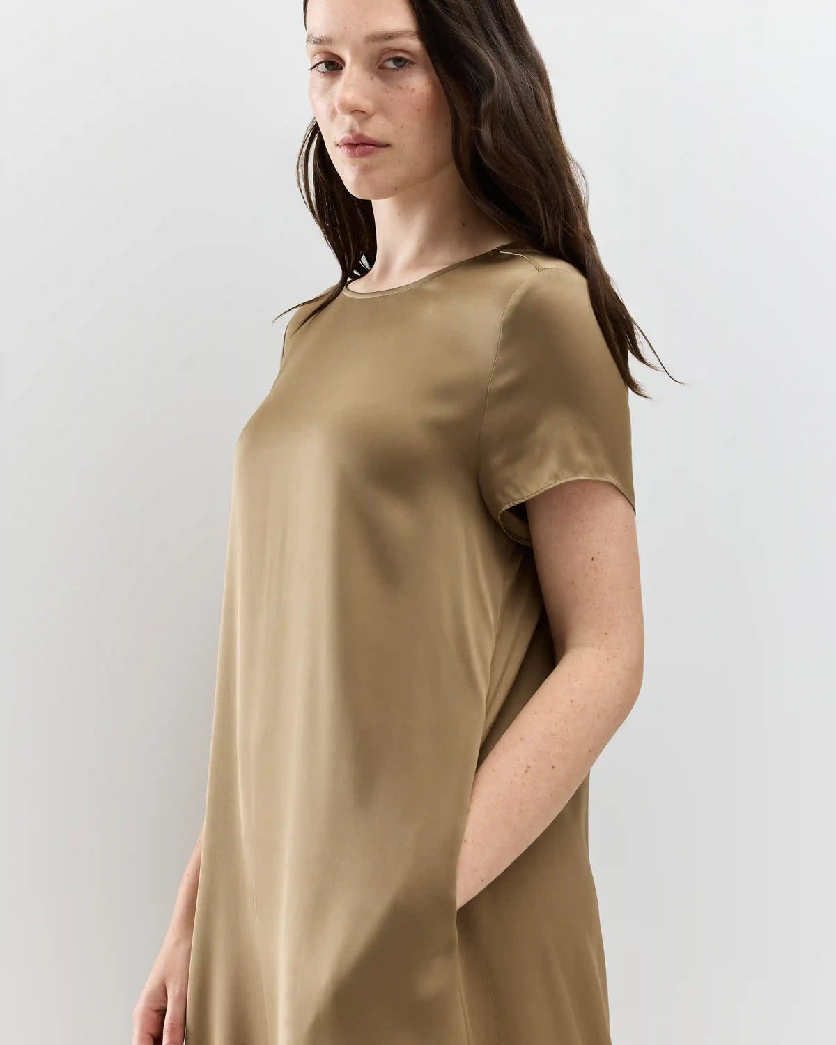 Washable Stretch Silk Voluminous Maxi Dress