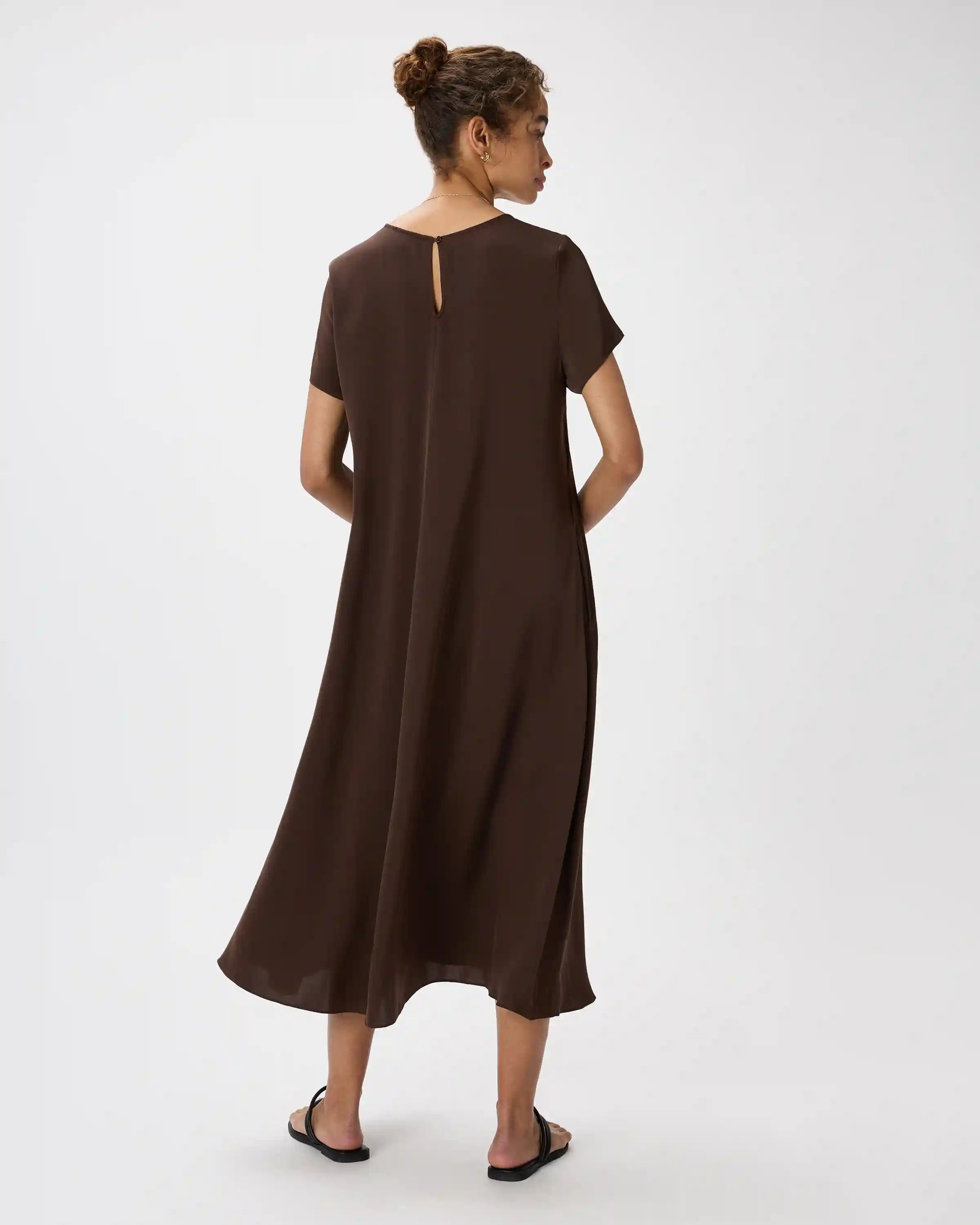 Washable Stretch Silk Voluminous Maxi Dress