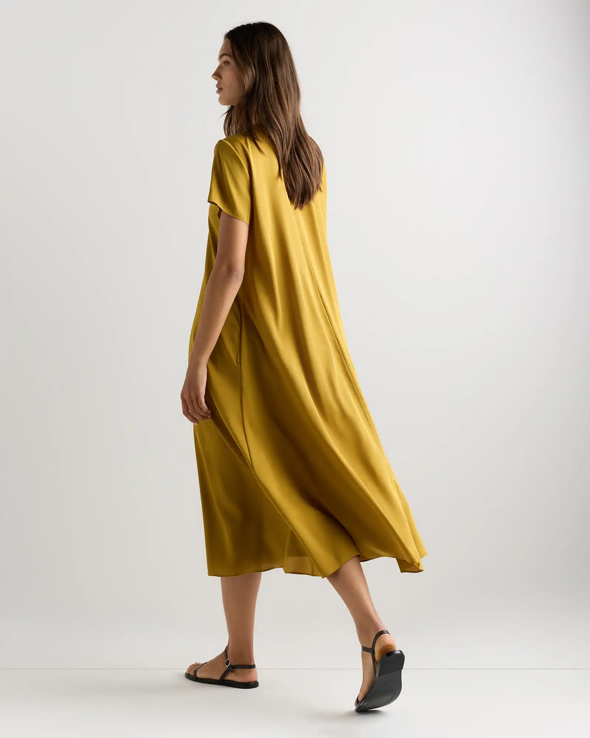Washable Stretch Silk Voluminous Maxi Dress