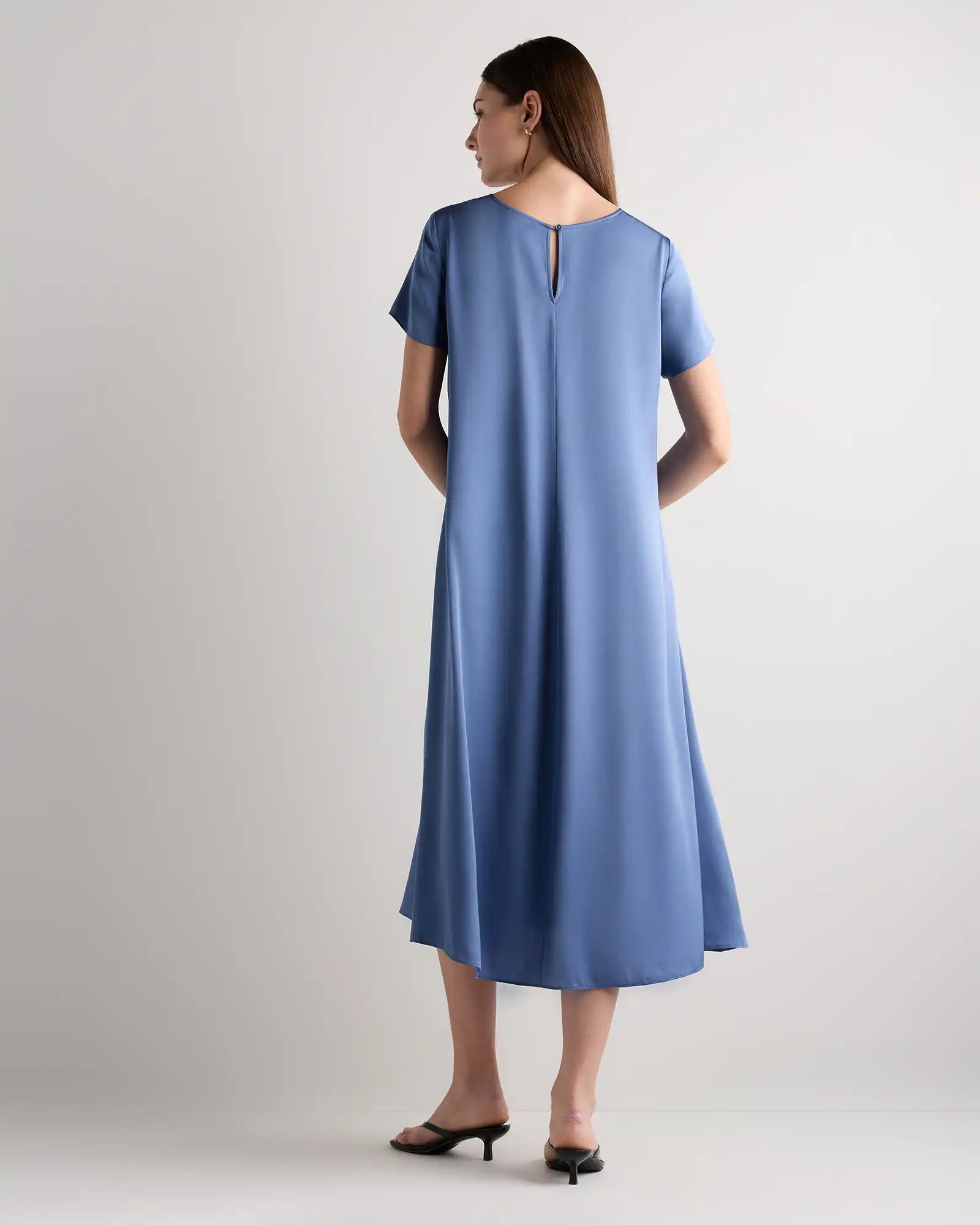 Washable Stretch Silk Voluminous Maxi Dress