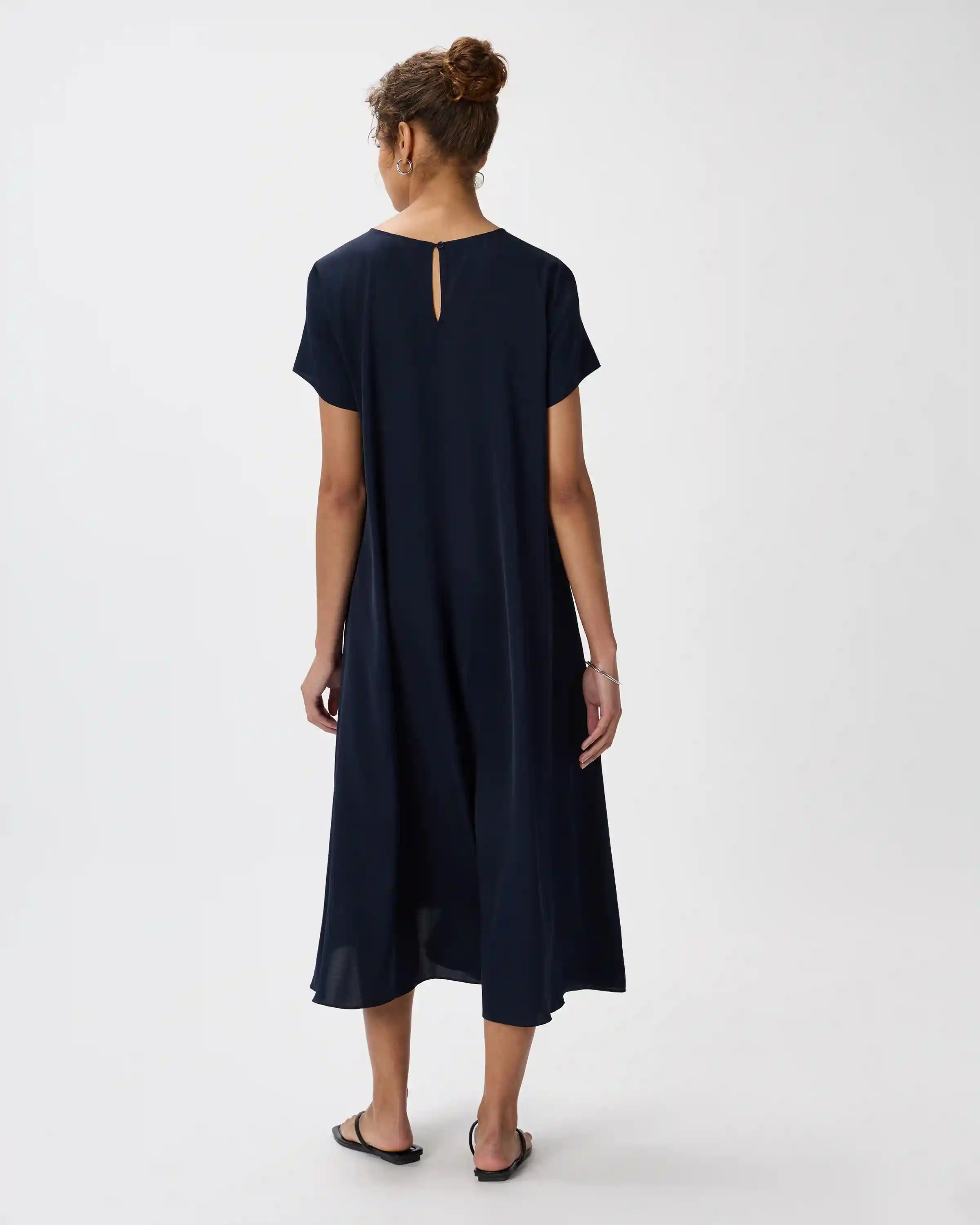 Washable Stretch Silk Voluminous Maxi Dress