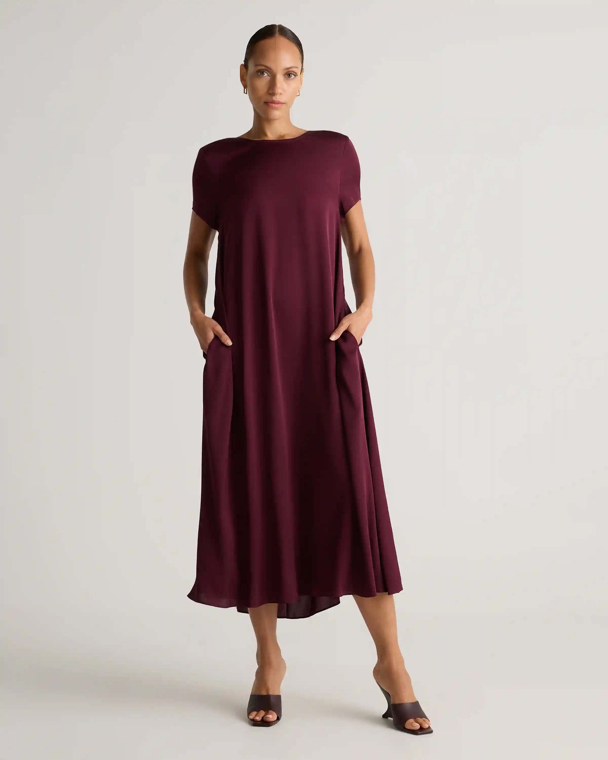 Washable Stretch Silk Voluminous Maxi Dress