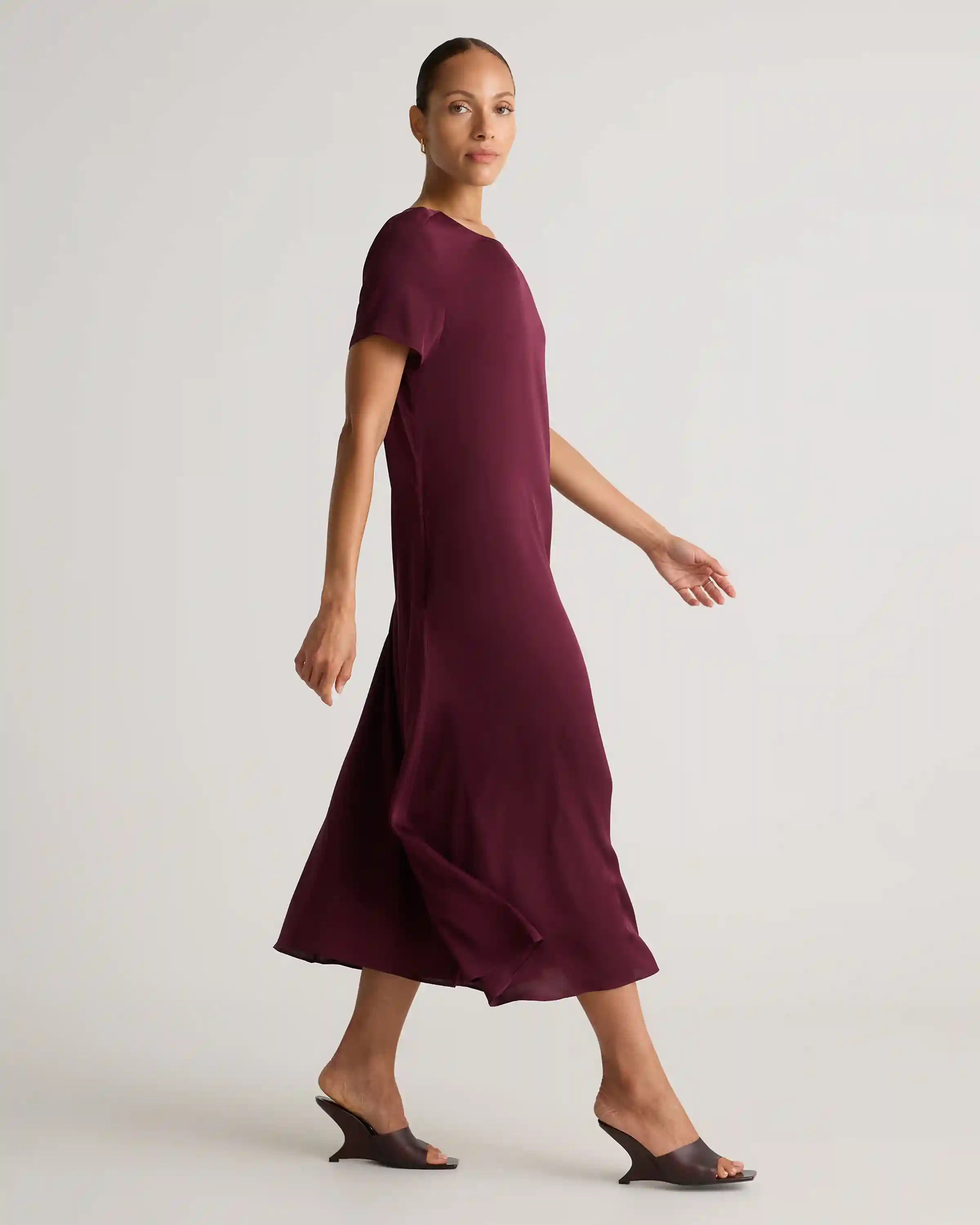 Washable Stretch Silk Voluminous Maxi Dress