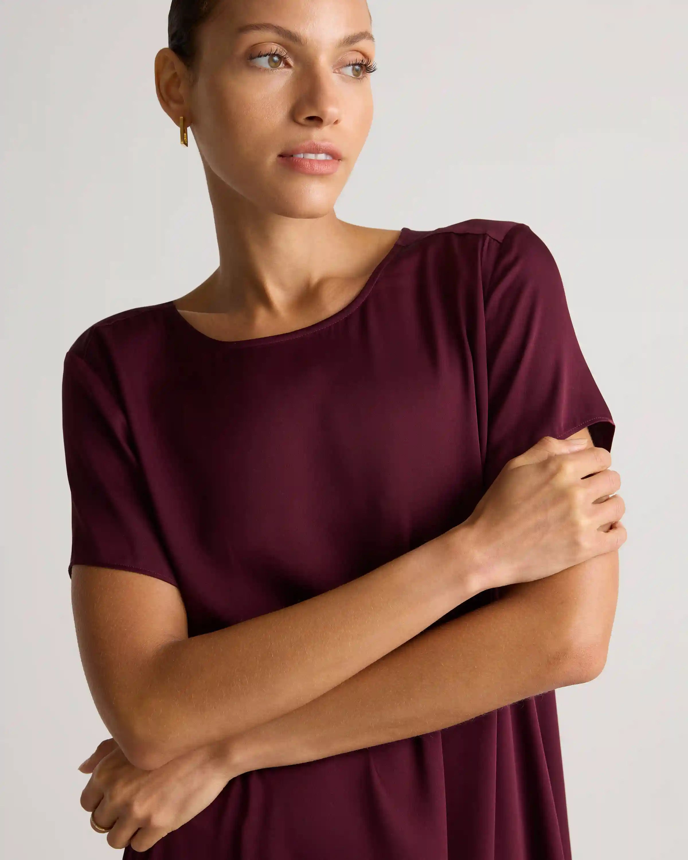 Washable Stretch Silk Voluminous Maxi Dress