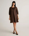 100% Silk Twill Button Front Mini Dress