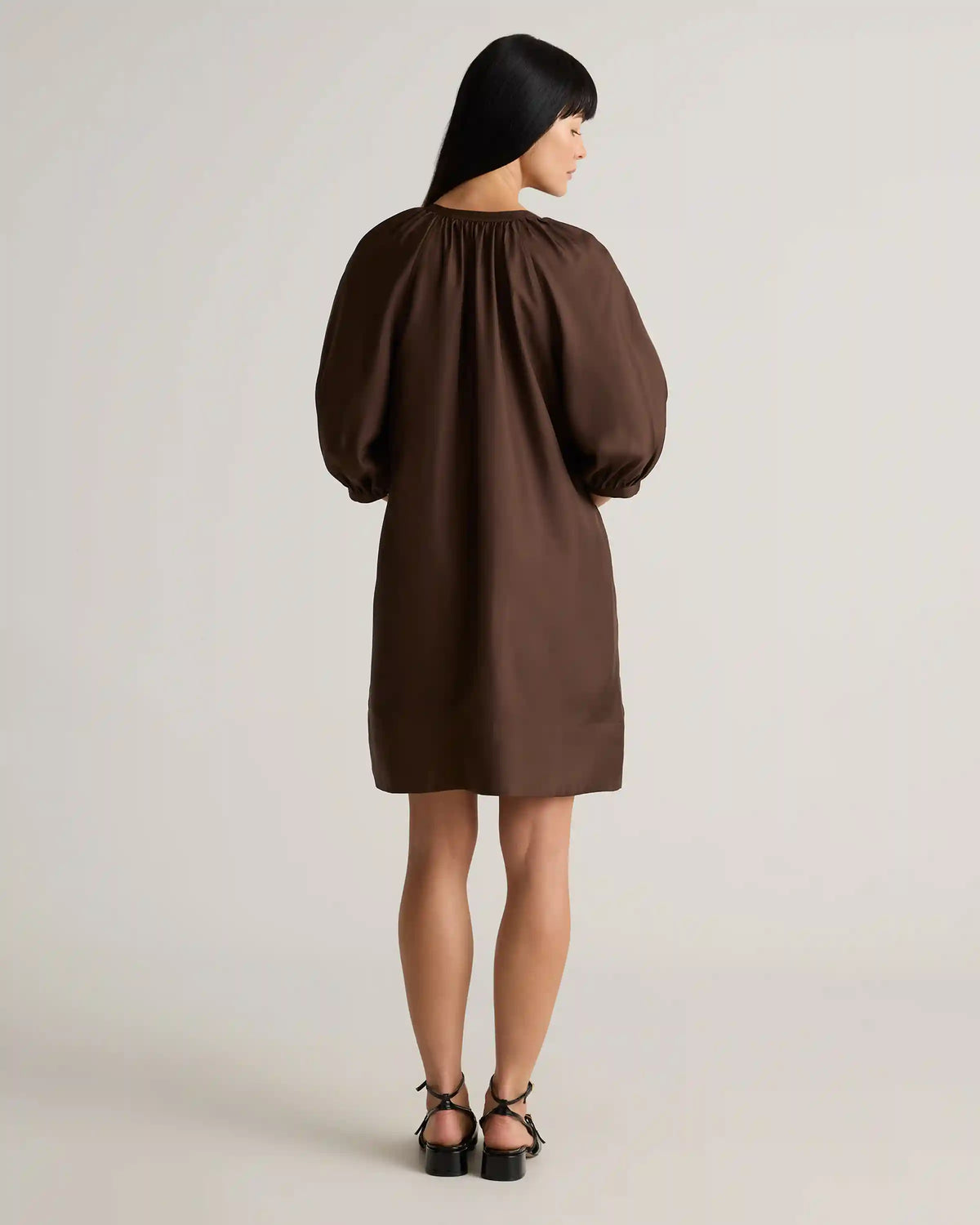 100% Silk Twill Button Front Mini Dress