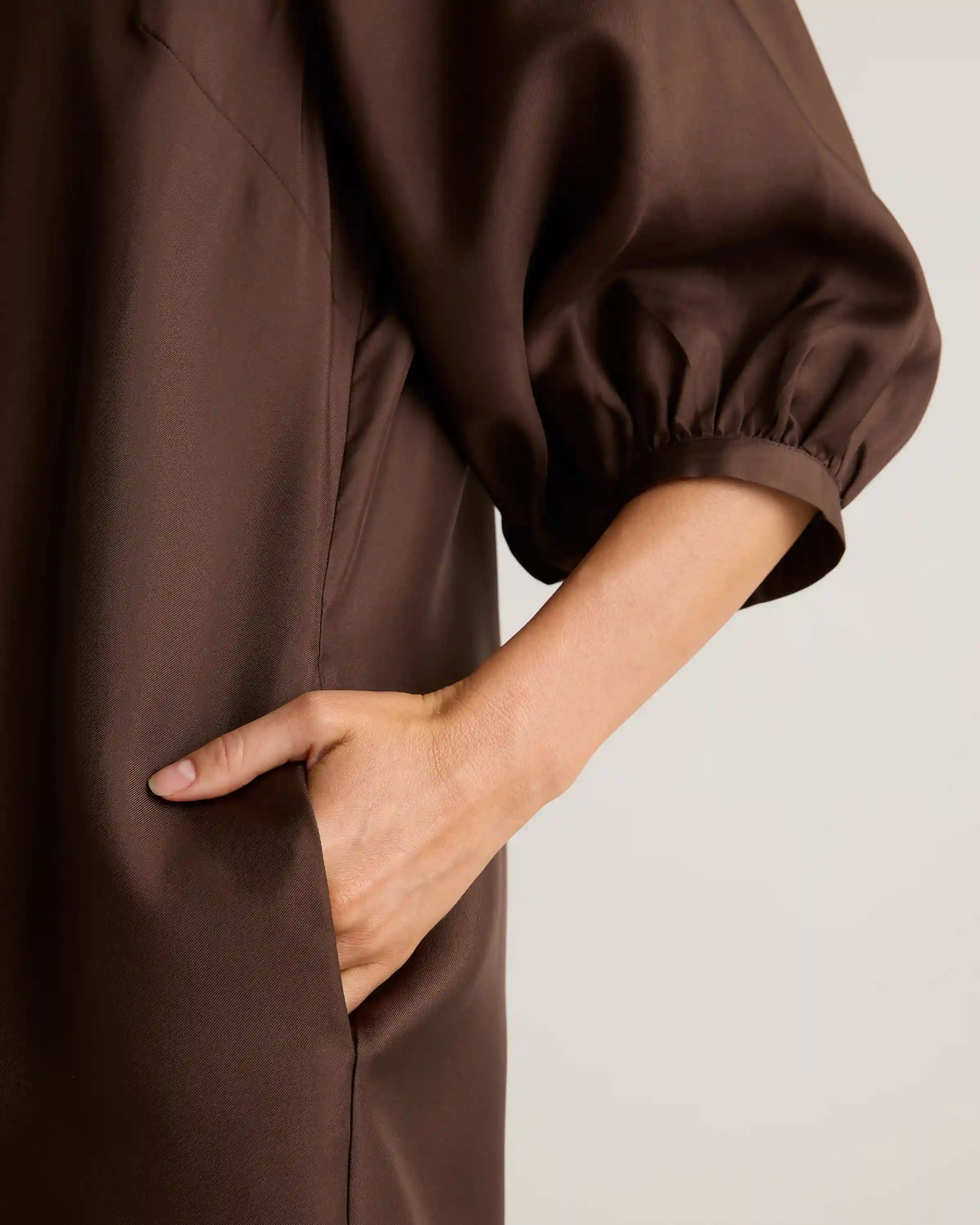 100% Silk Twill Button Front Mini Dress