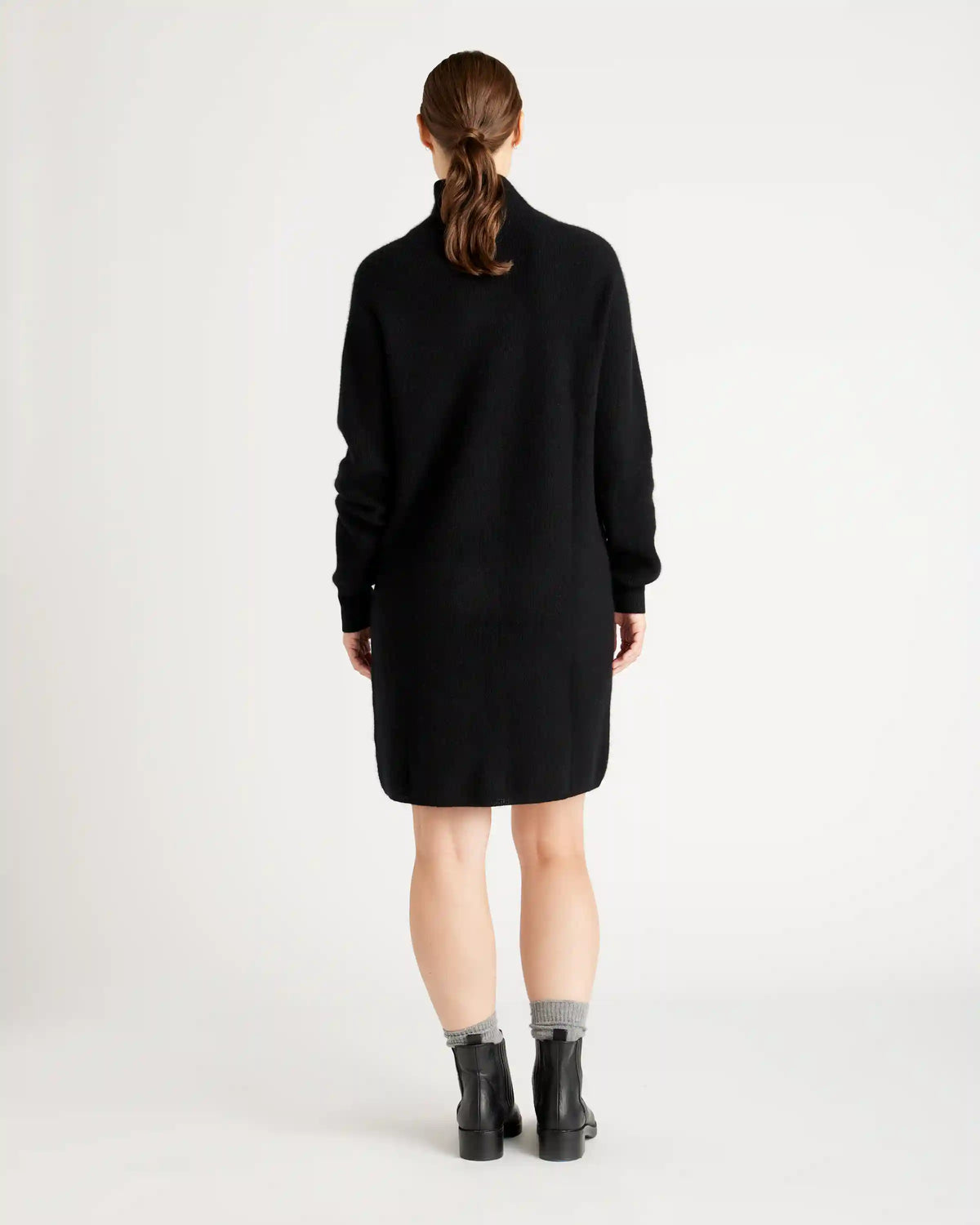 Mongolian Cashmere Textured Sweater Dress