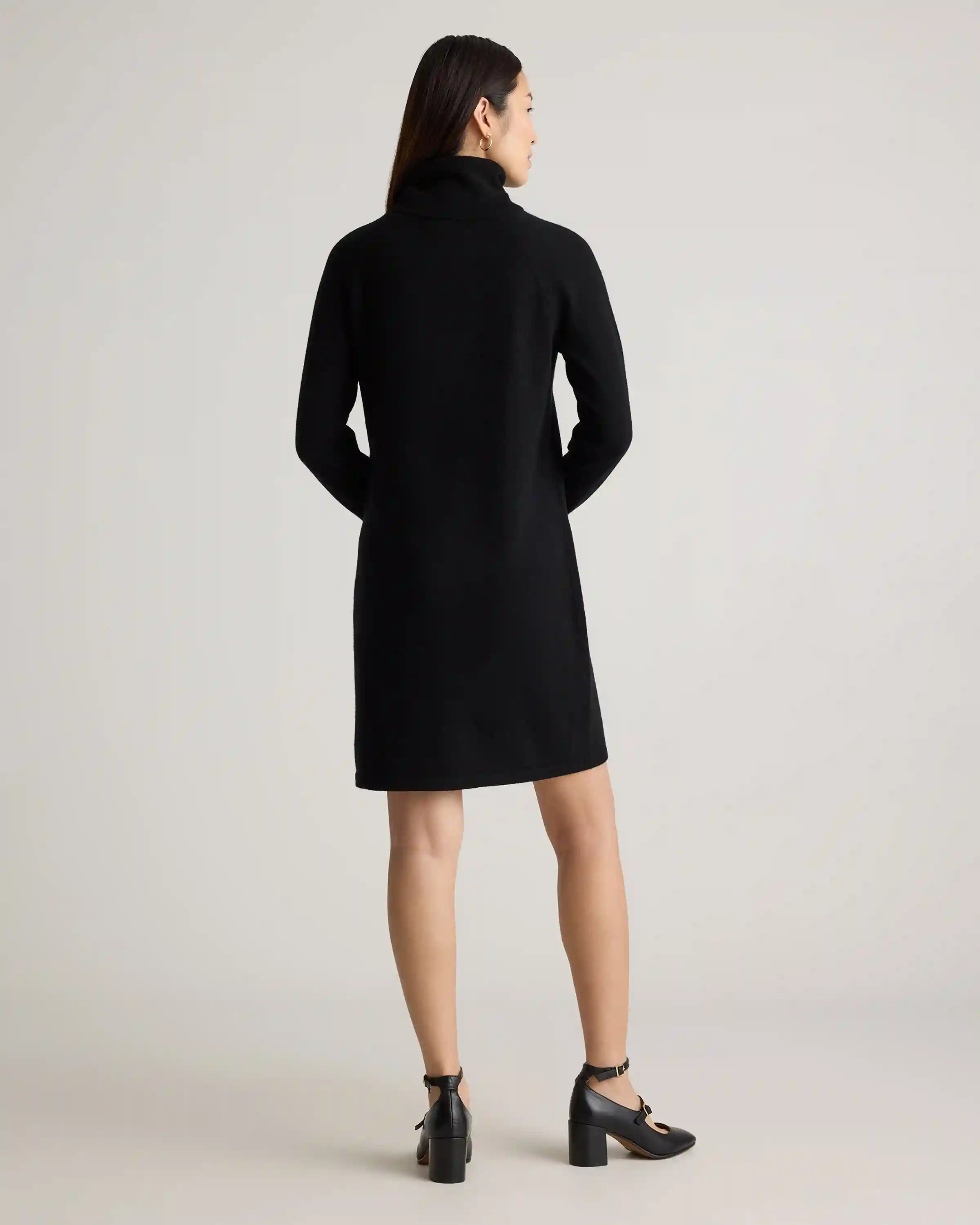 Mongolian Cashmere Turtleneck Sweater Dress
