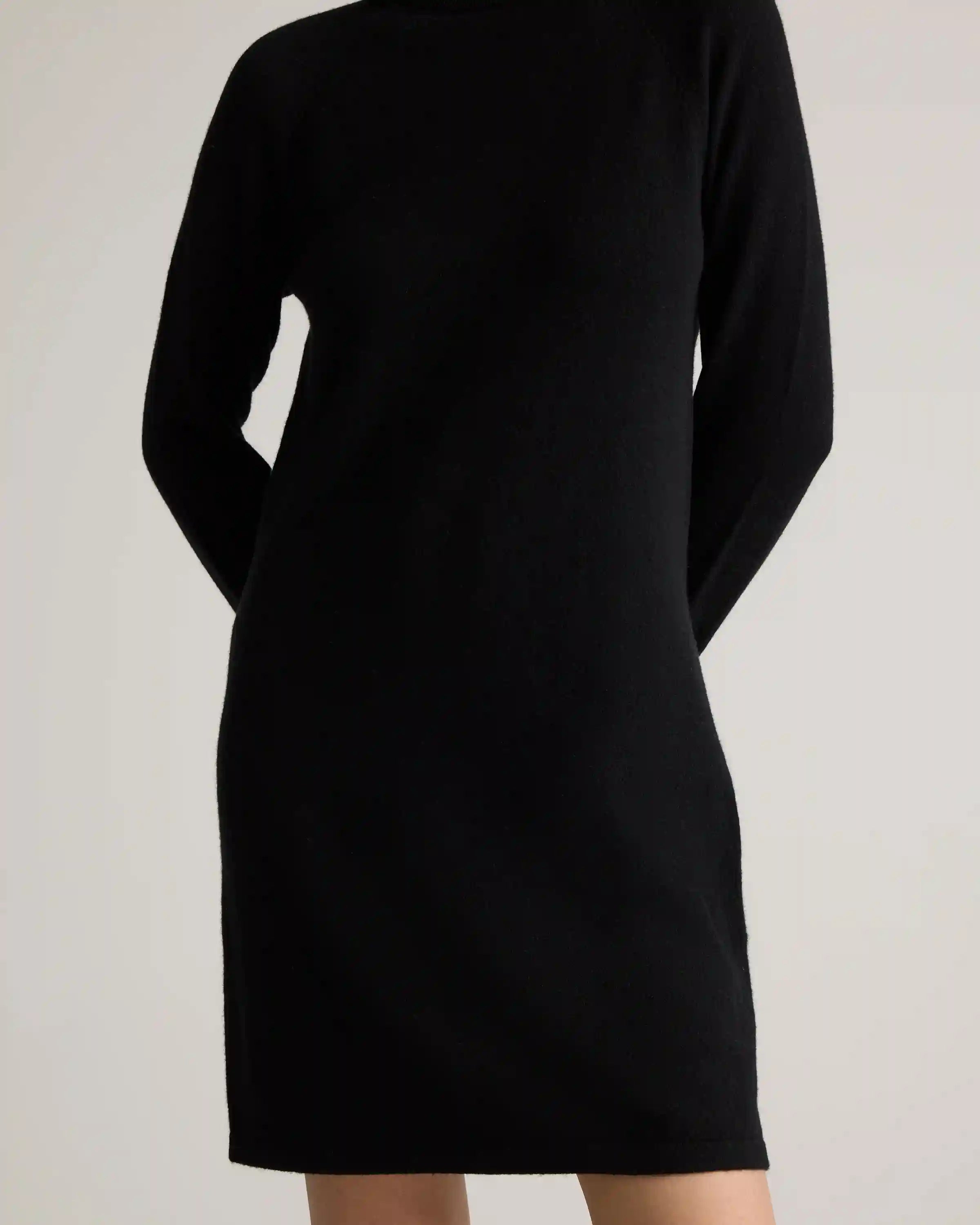 Mongolian Cashmere Turtleneck Sweater Dress