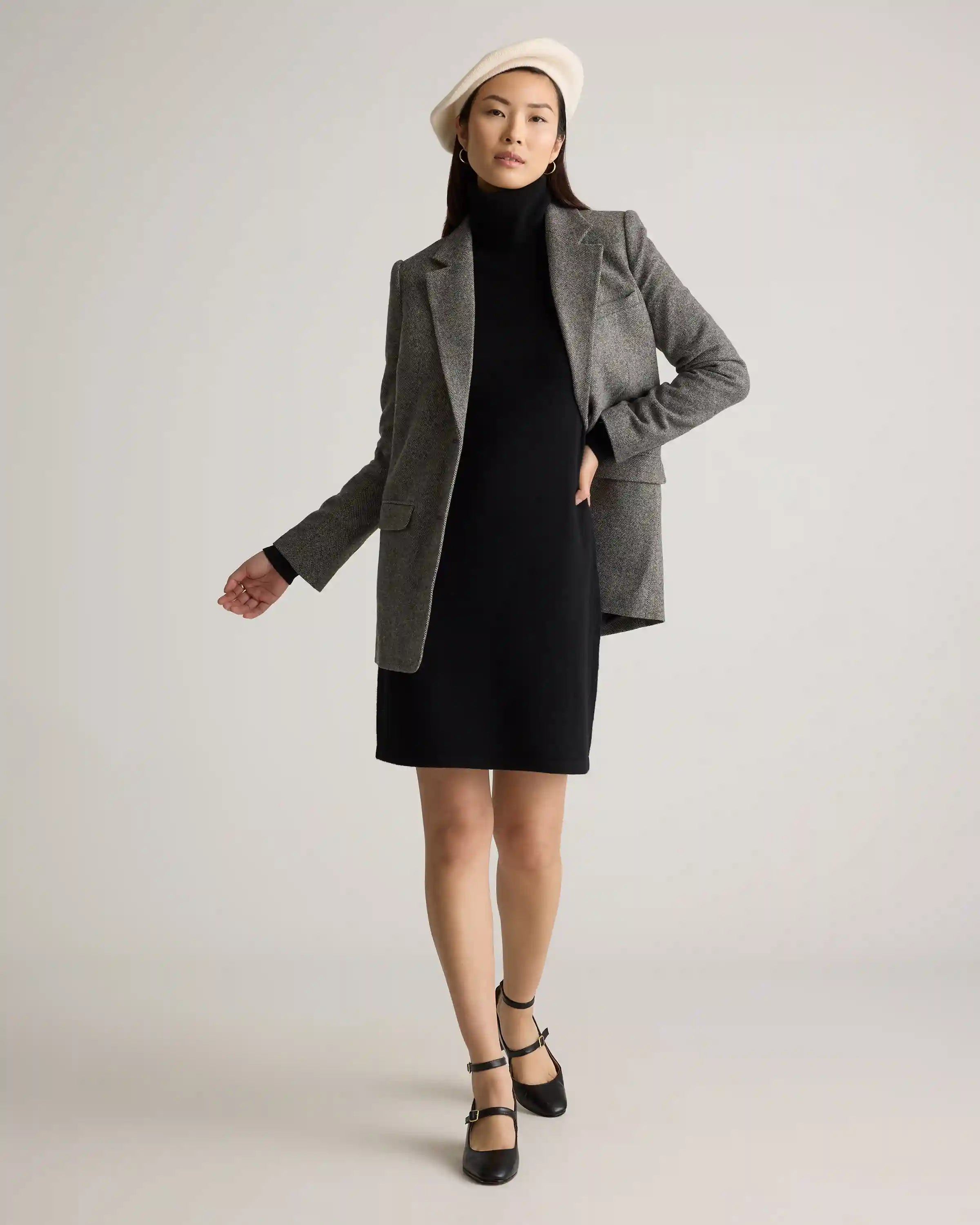 Mongolian Cashmere Turtleneck Sweater Dress