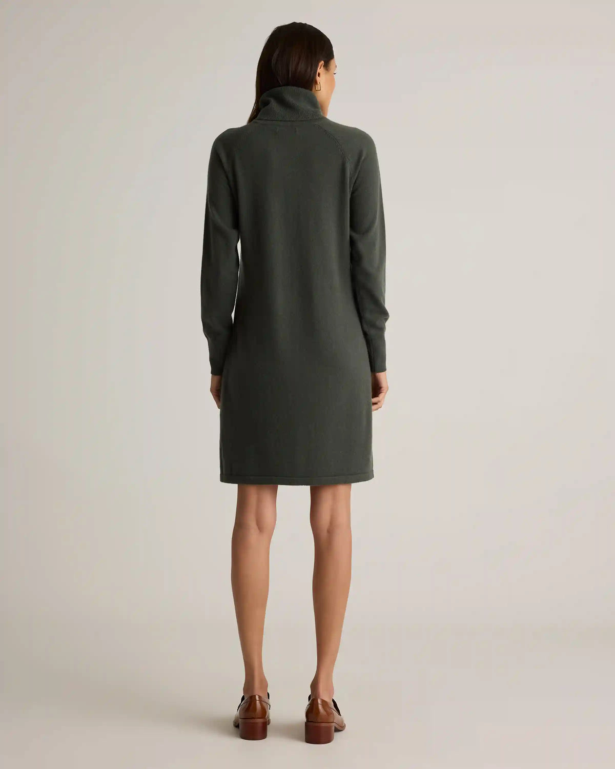 Mongolian Cashmere Turtleneck Sweater Dress
