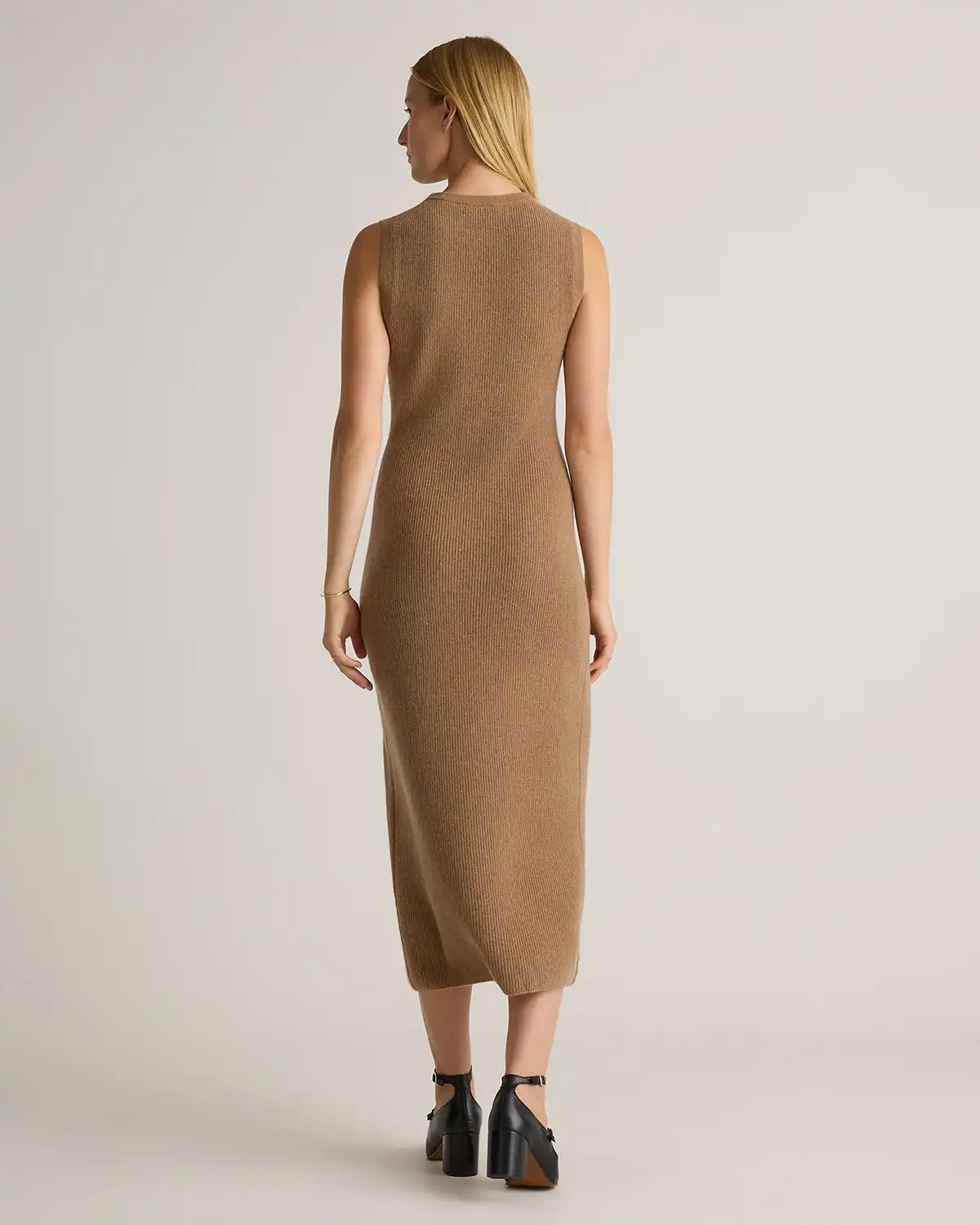 Mongolian Cashmere Sleeveless Midi Sweater Dress