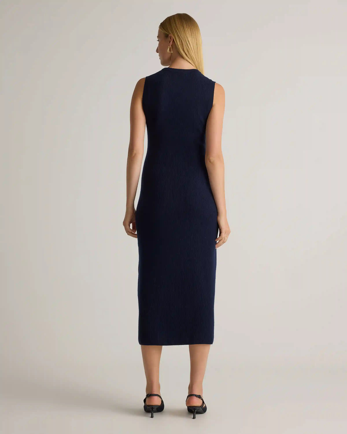 Mongolian Cashmere Sleeveless Midi Sweater Dress