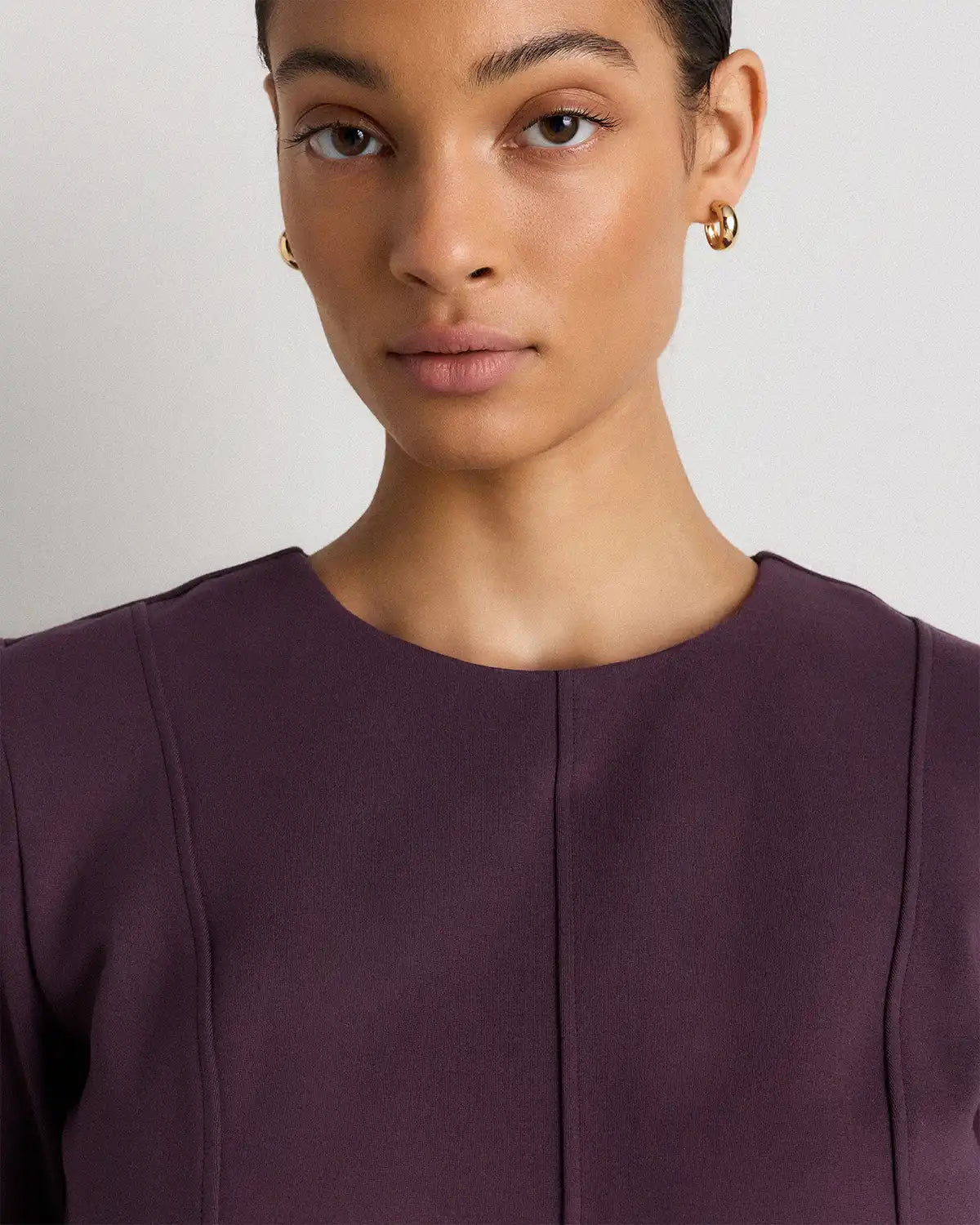 Ultra-Stretch Ponte Short Sleeve Midi Dress