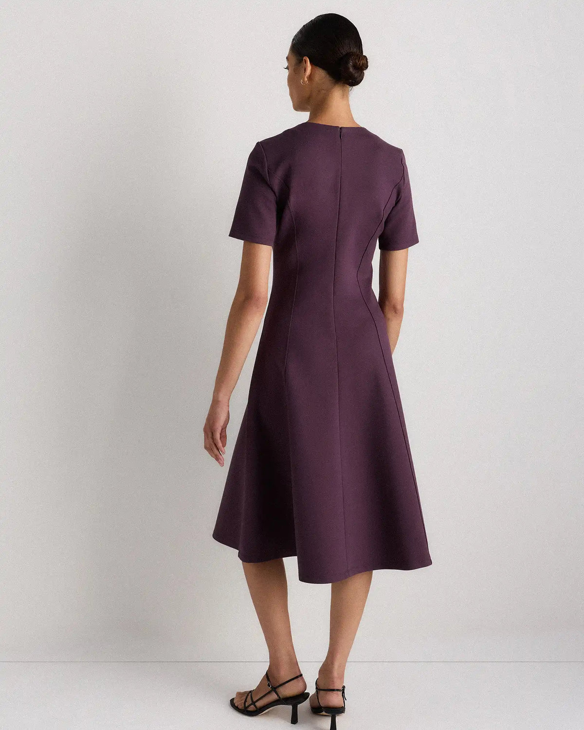 Ultra-Stretch Ponte Short Sleeve Midi Dress